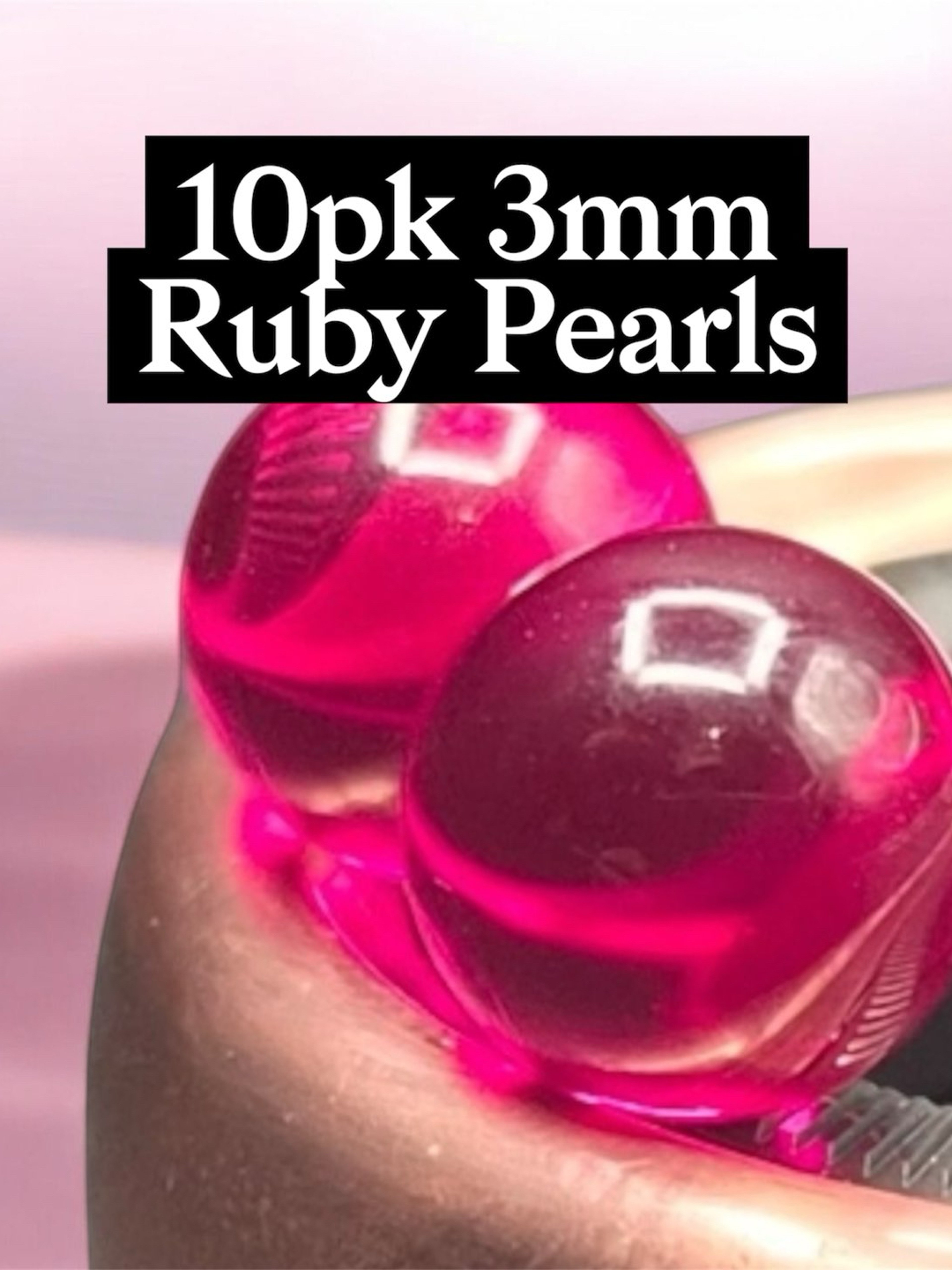 10 Pack 3mm Ruby Pearls image 0