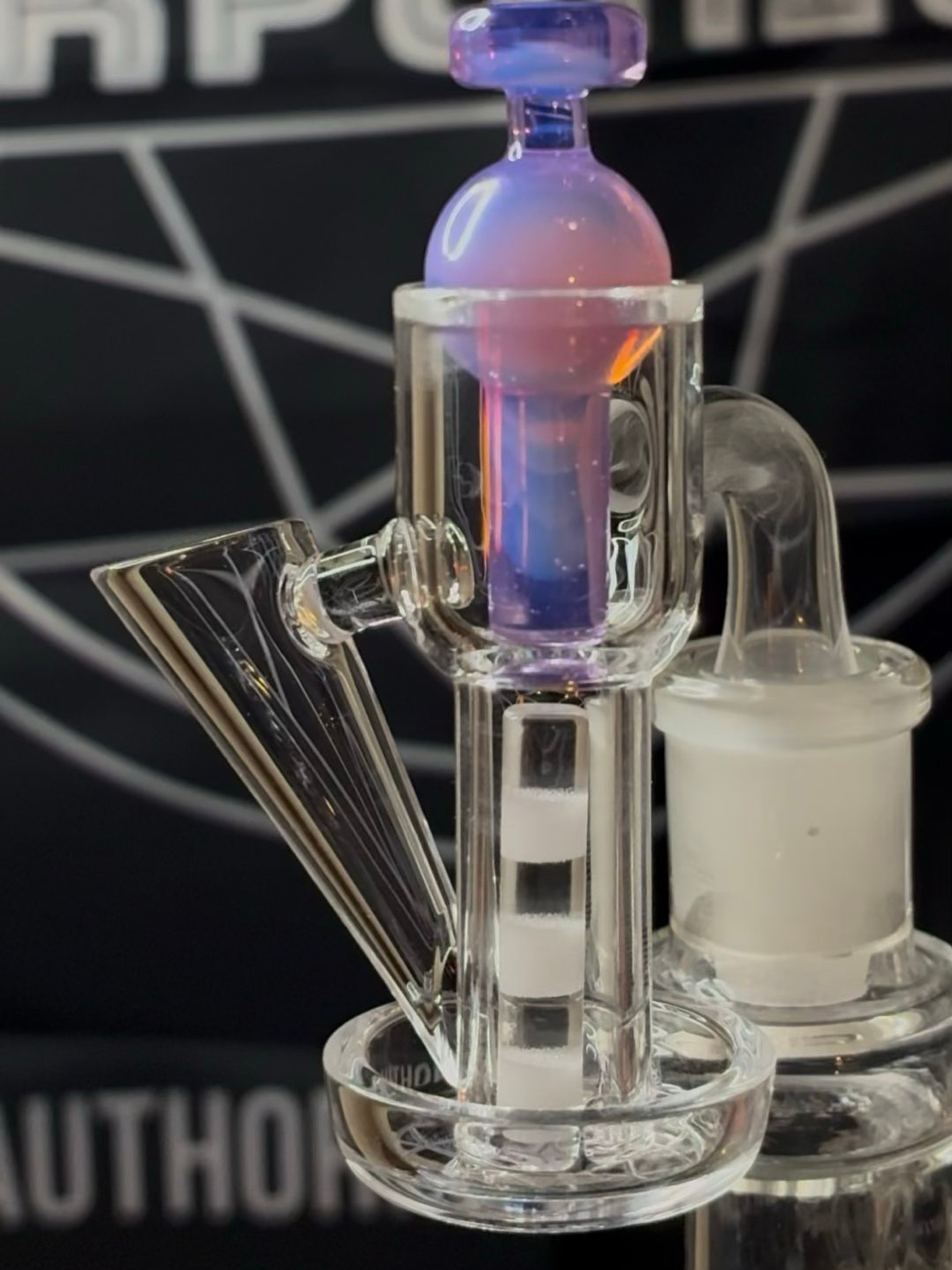 Preview pic of Terporium “Slide” Terp Slurper Set – Lucid CFL Bubble Top + Zebra Pillar