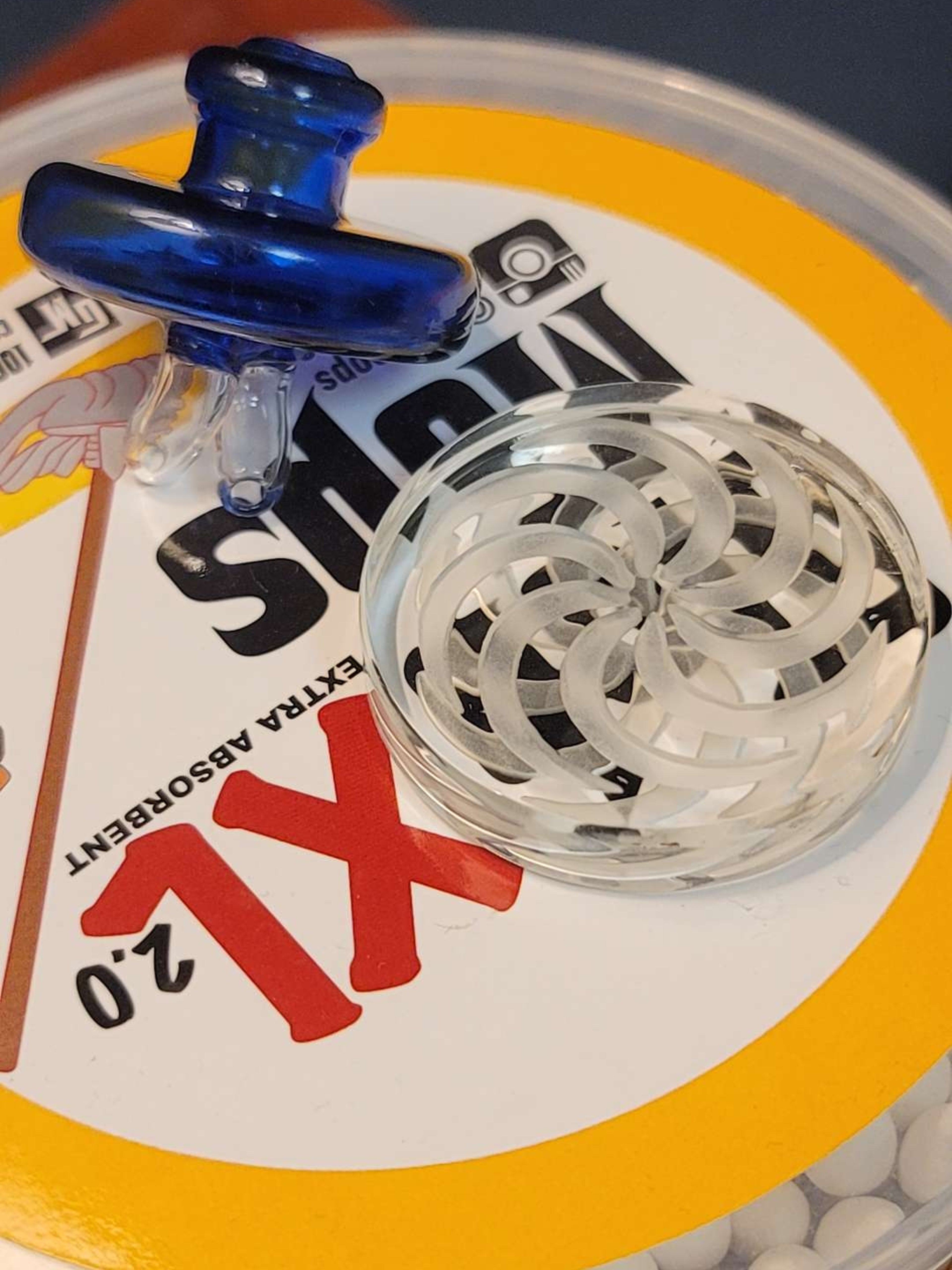 Preview pic of 2x Carb Caps: Spinner Cap + Spinner Disk. No Reserve!