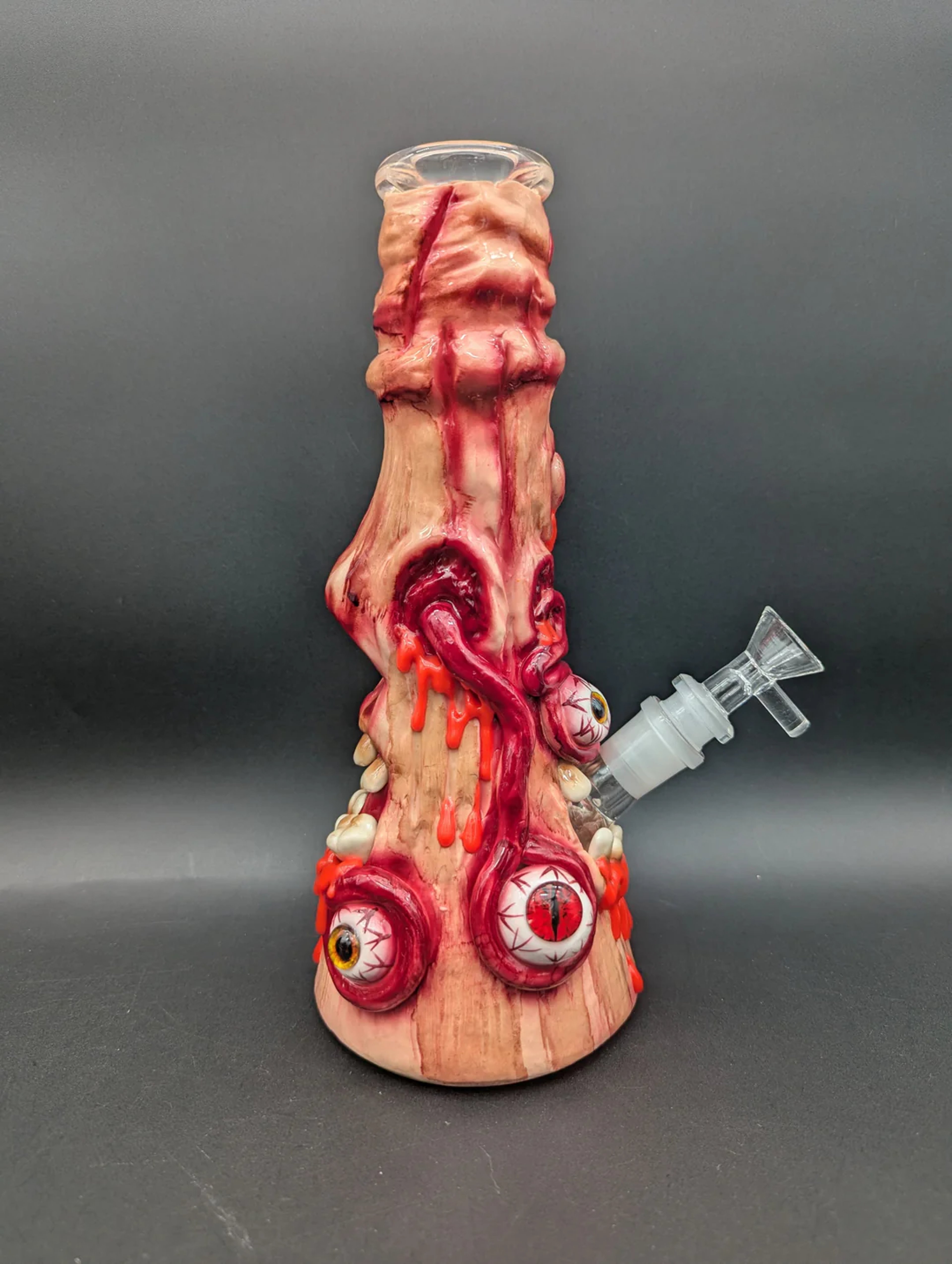 10" 3D MELTING EYES BEAKER BONG image 0