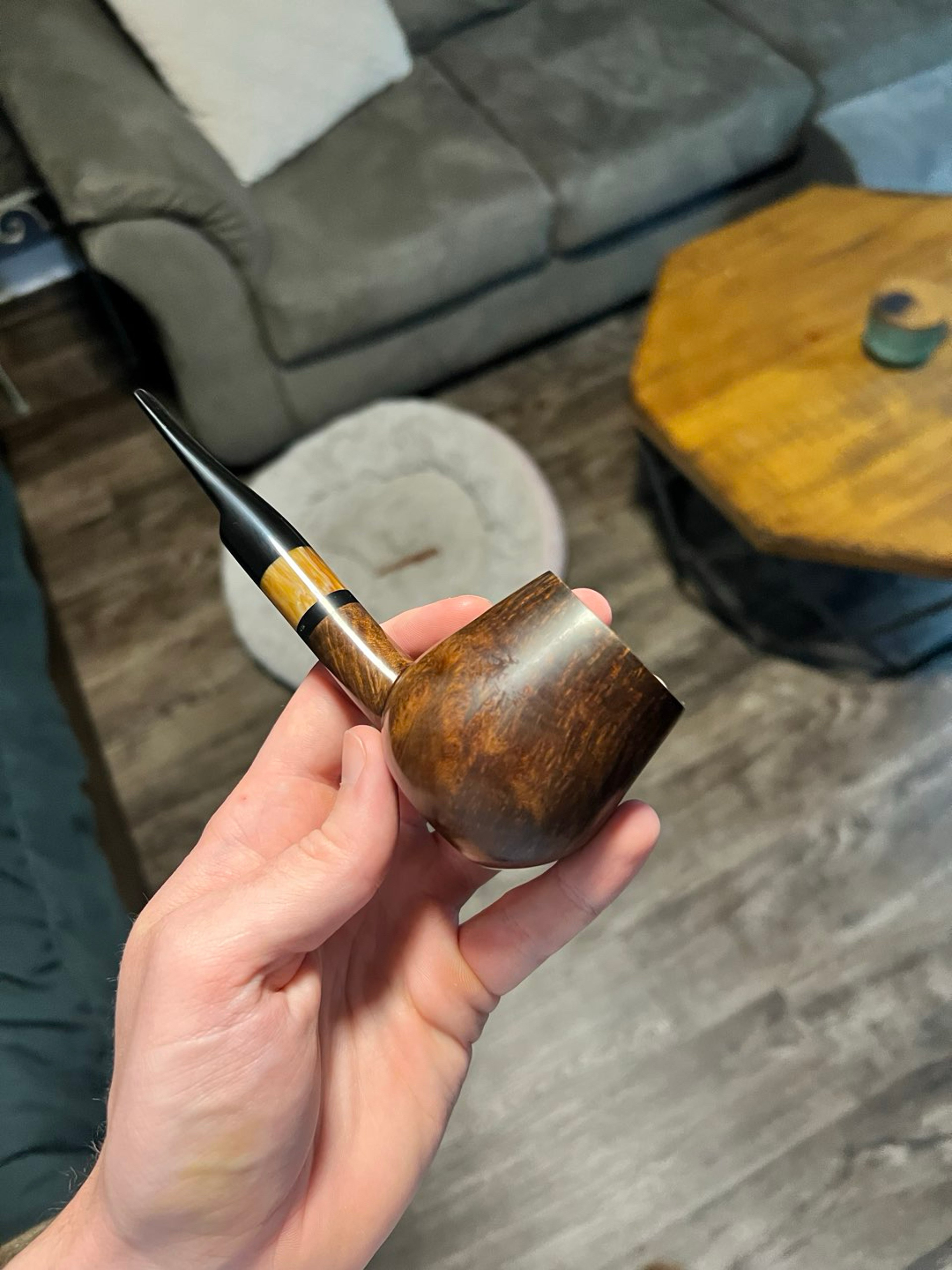 Preview pic of Puffco Proxy Authentic Wood Pipe w/ ivory inlay