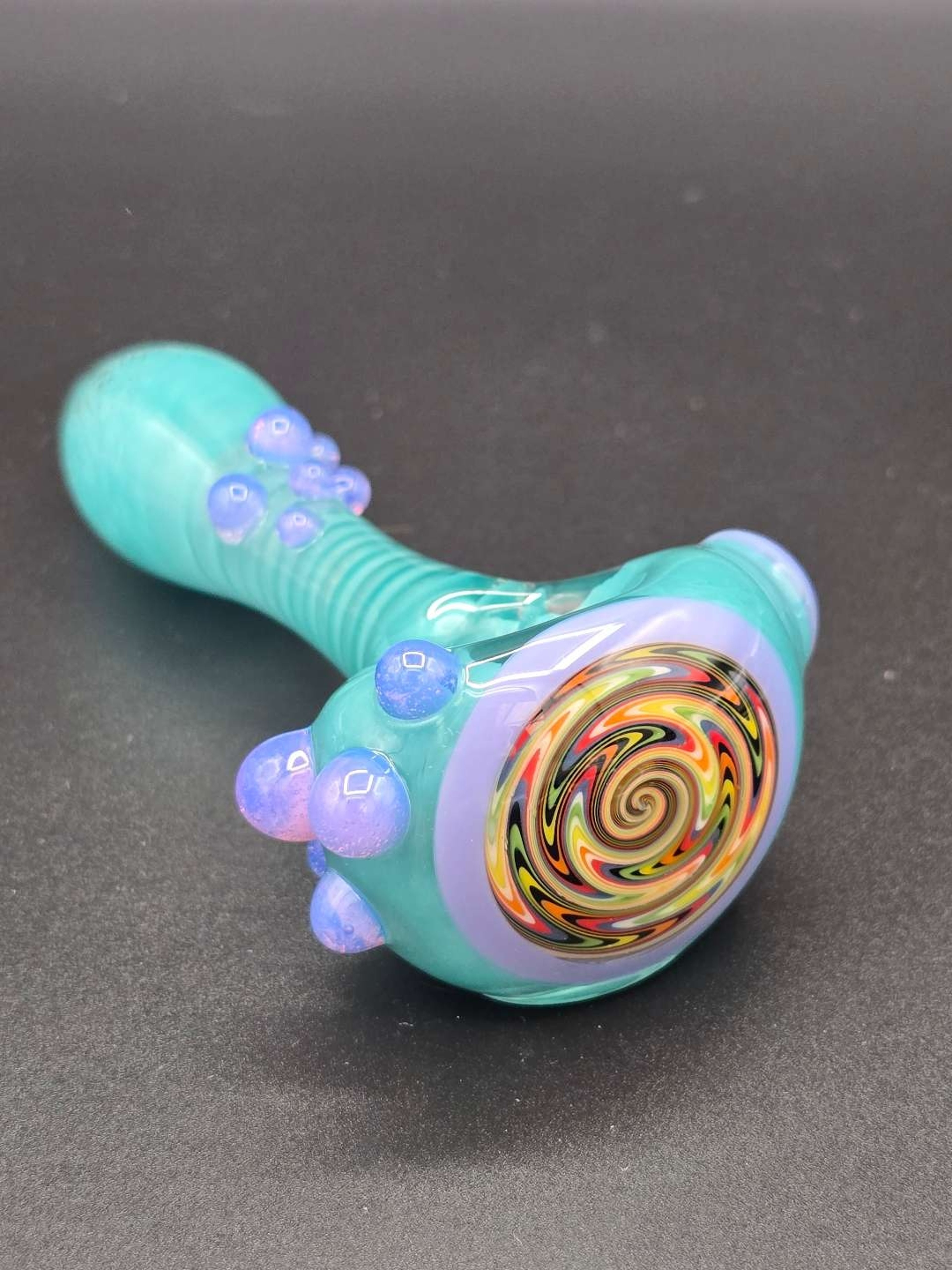 Preview pic of Large Aqua X Purple Wig Wag Pipe 💜🩵