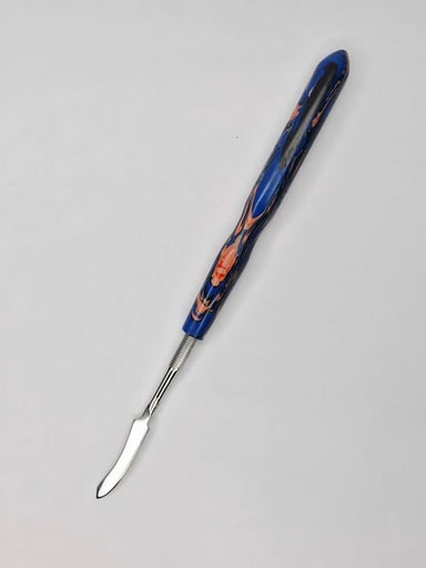 Preview pic of Blue Revenant Dab Tool | Handmade Wax Carving Tool | Custom Recycled HDPE Handle | Stainless Steel
