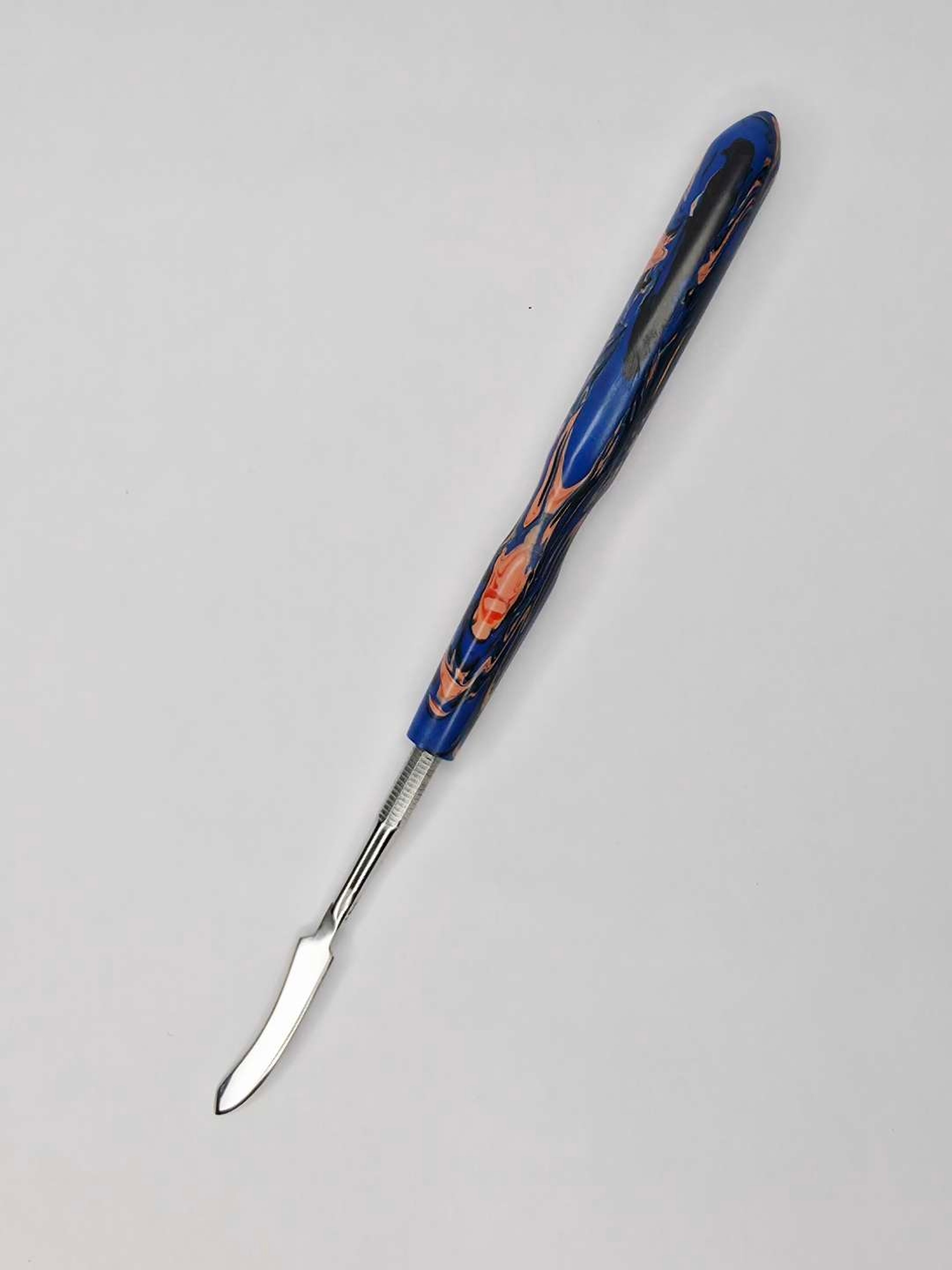 Preview pic of Blue Revenant Dab Tool | Handmade Wax Carving Tool | Custom Recycled HDPE Handle | Stainless Steel