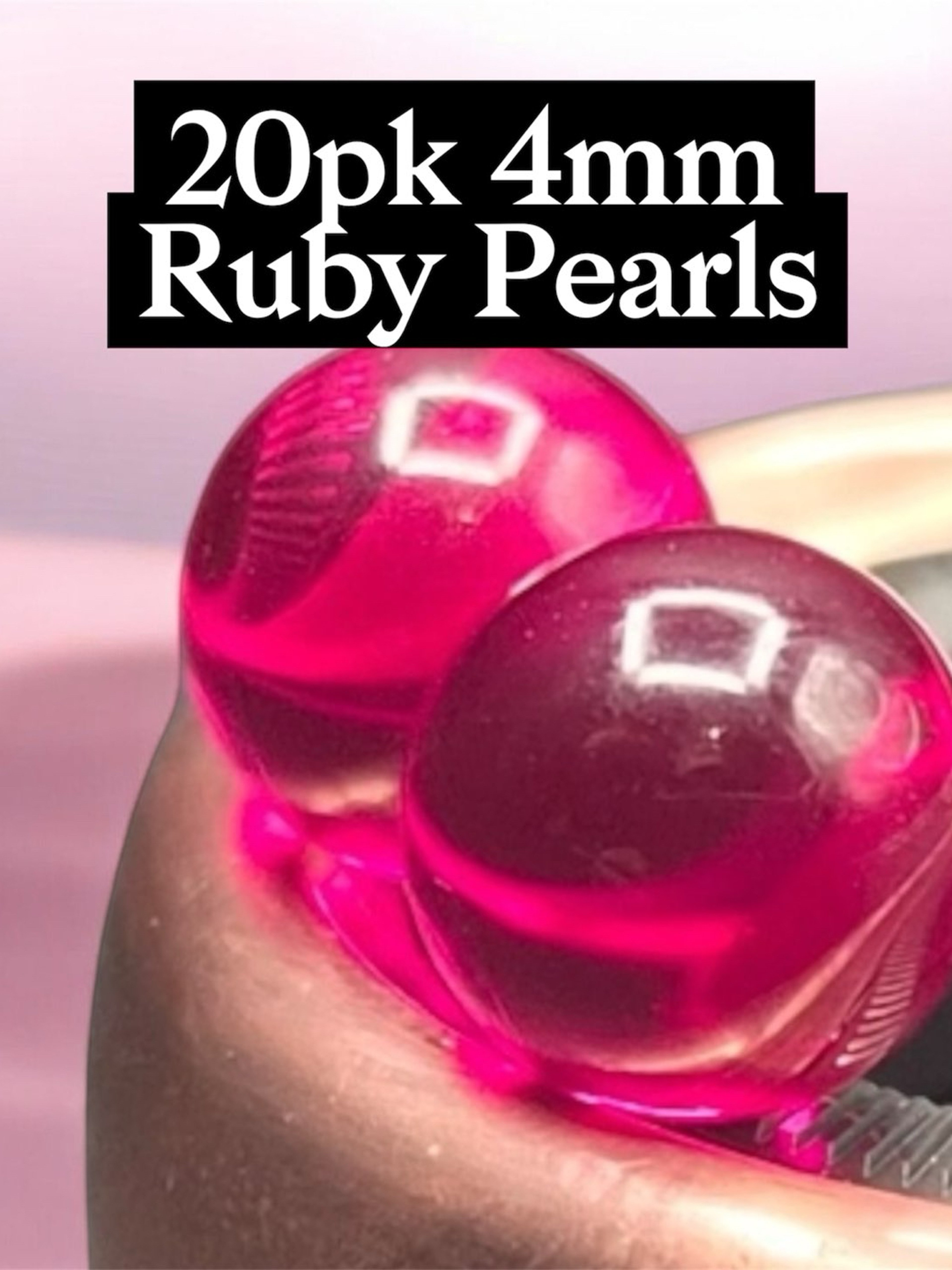 20pk Ruby 4mm Pearls image 0