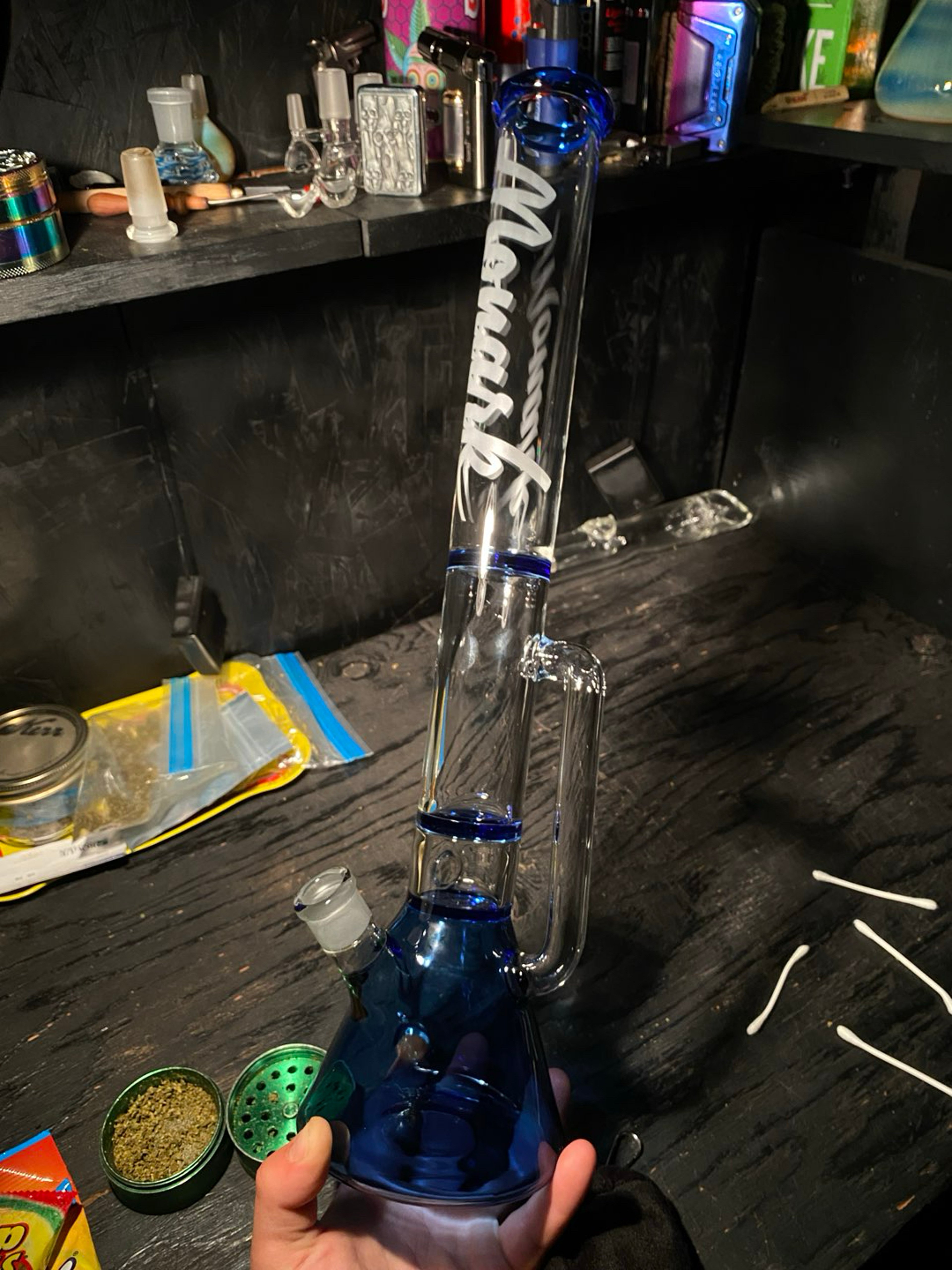 Preview pic of Monark Glass Recycling Beaker Accented in an Unknown blue