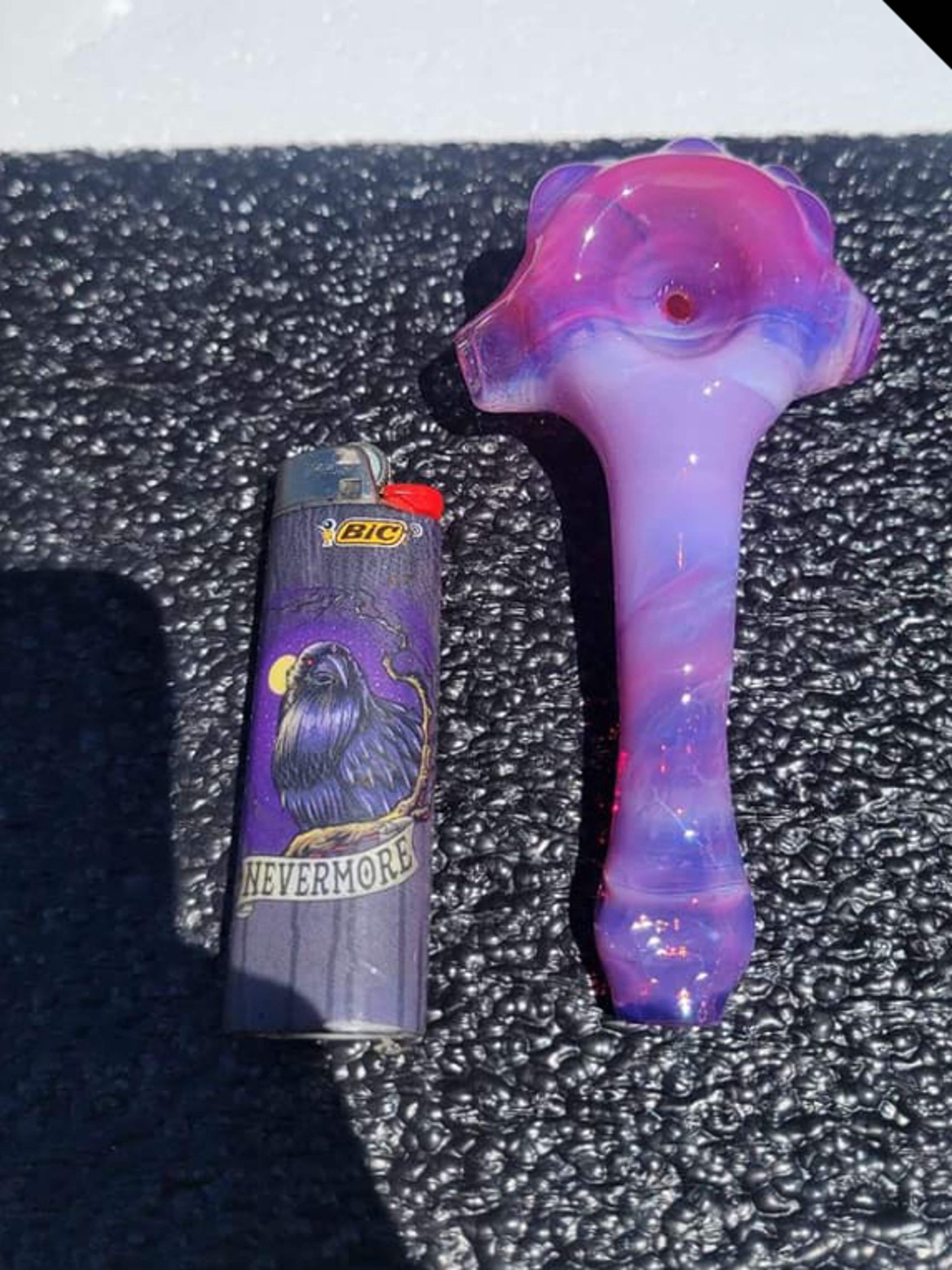 Preview pic of Freeways Glass Art Purple Colorfade Spoon