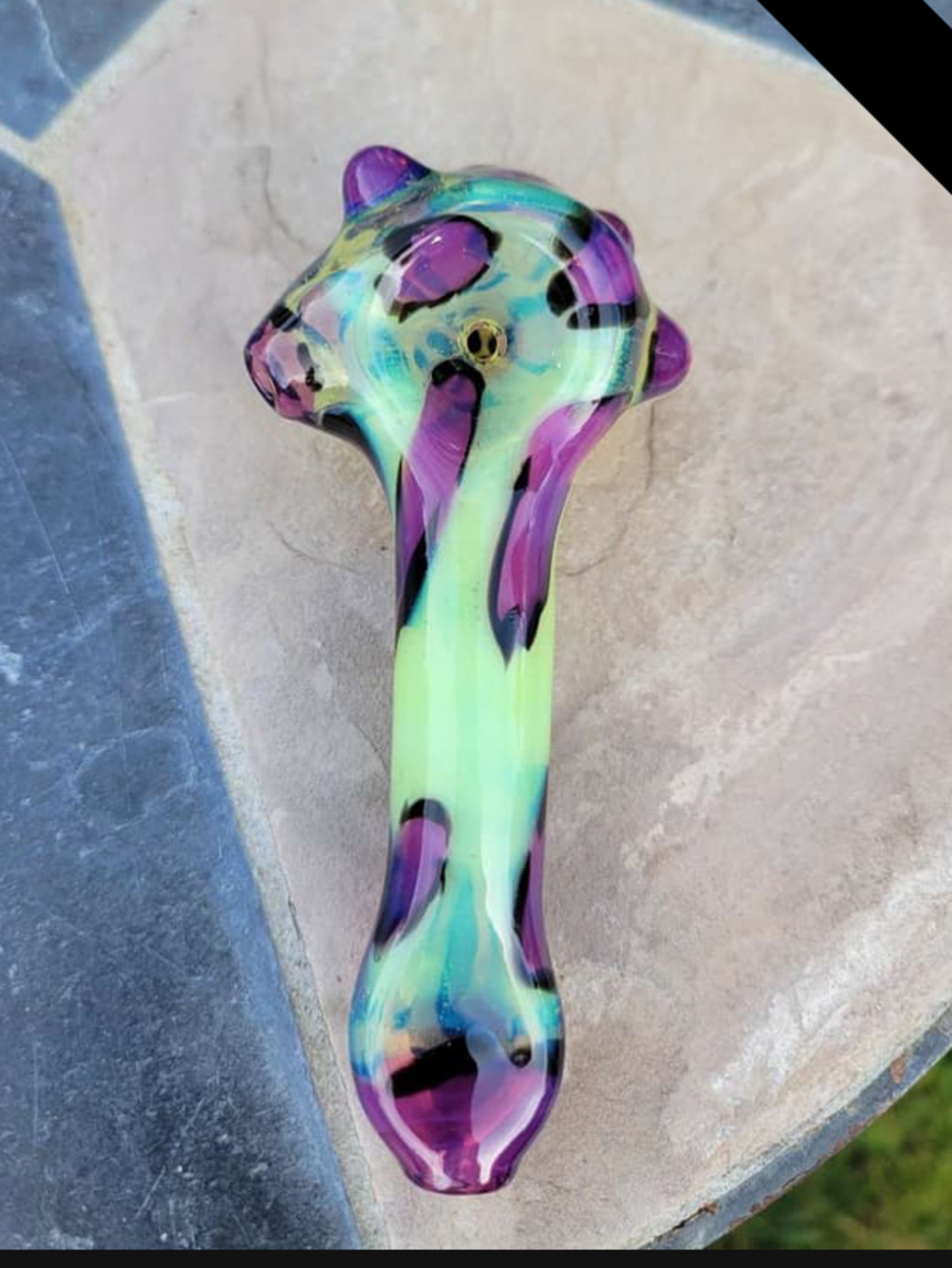 Green Freeways Glass Art Bengal Print Spoon image 0
