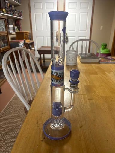 Preview pic of Straight tube Diamond Gold Glass Co glass
