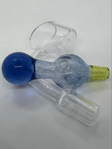 Preview pic of Blue and yellow handblown bubble cap