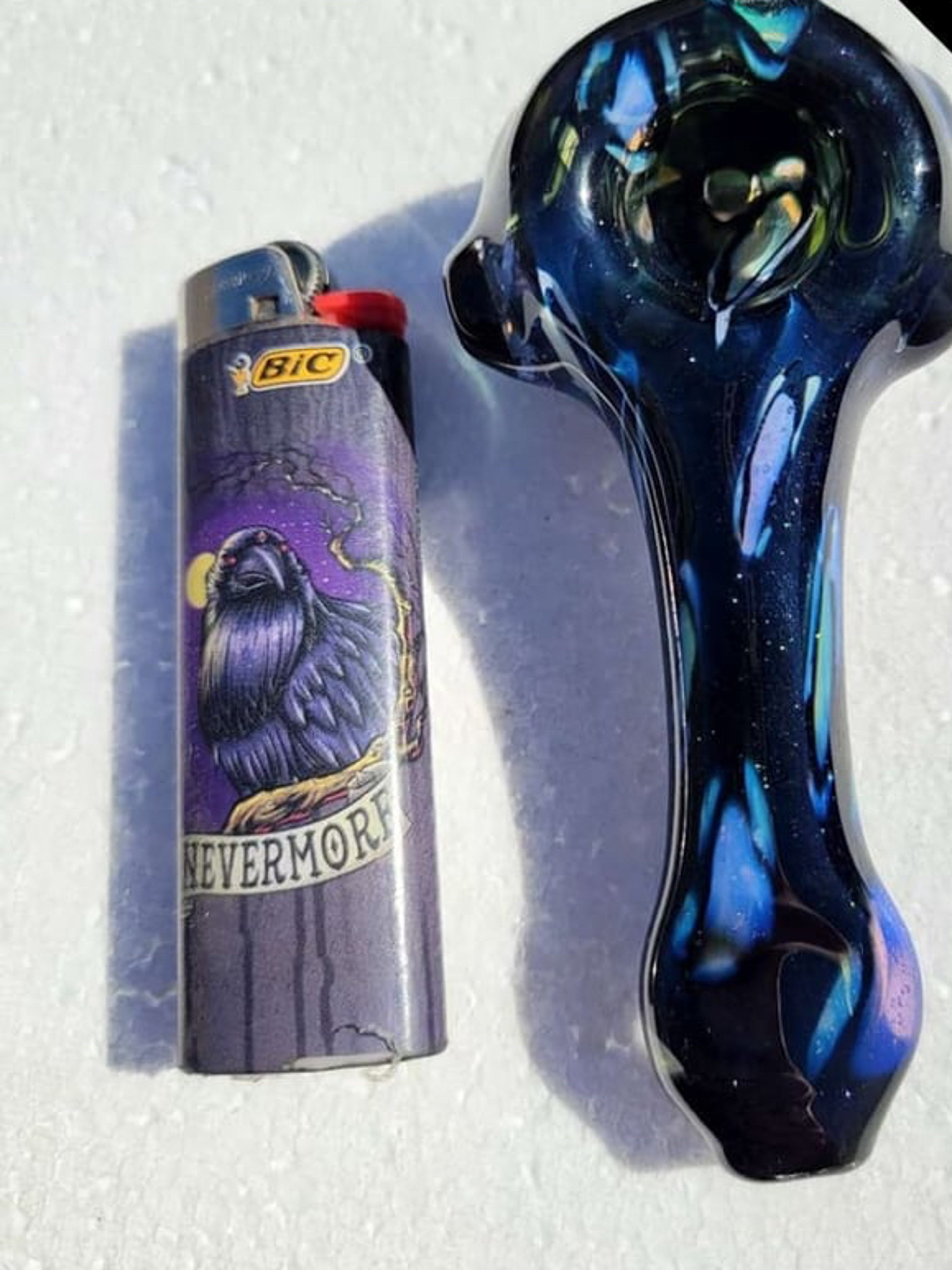 Black Galaxy Freeways Glass Art Bengal Print Spoon image 0