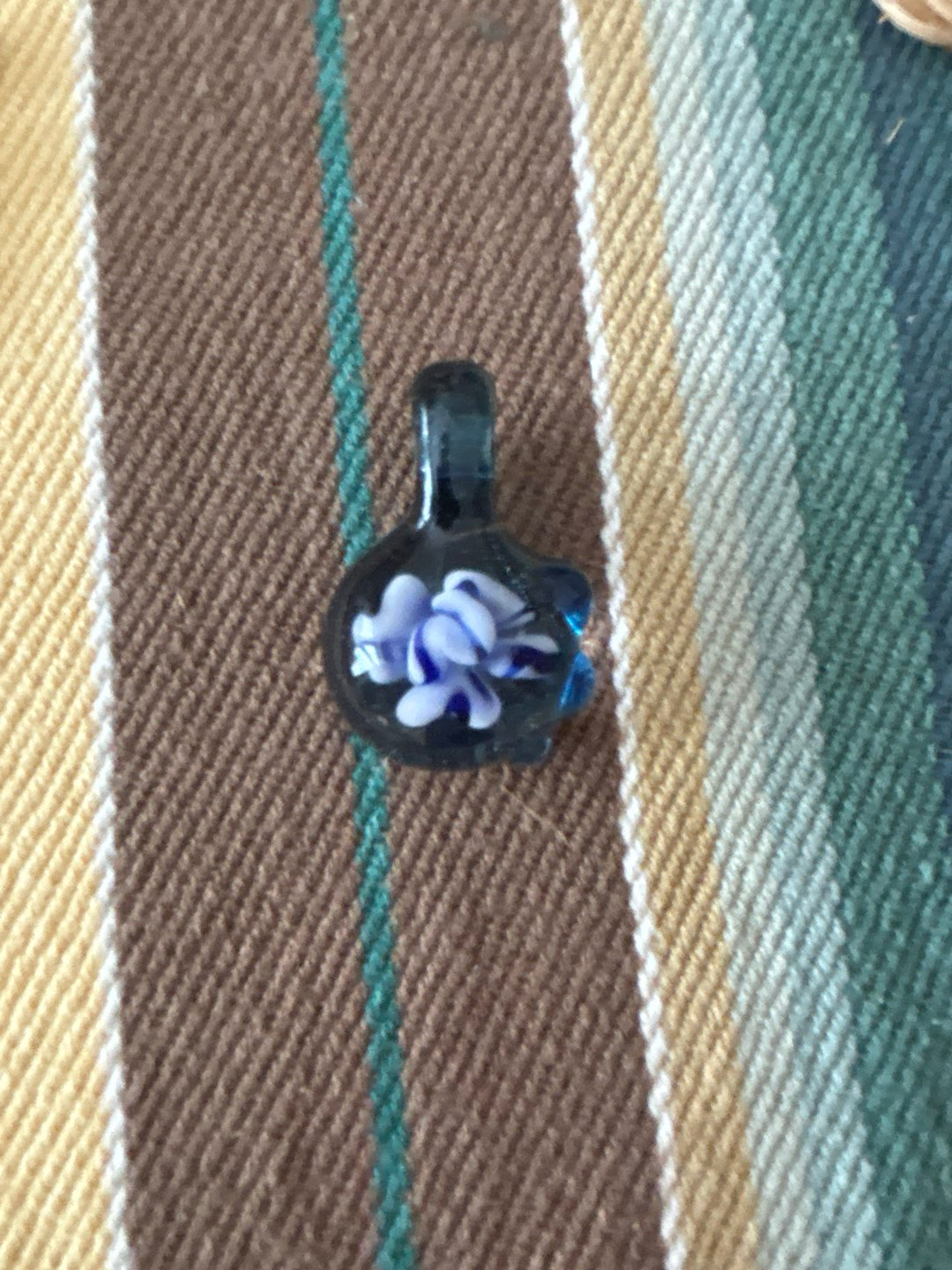 Blue & White Flower Implosion Pendant image 0