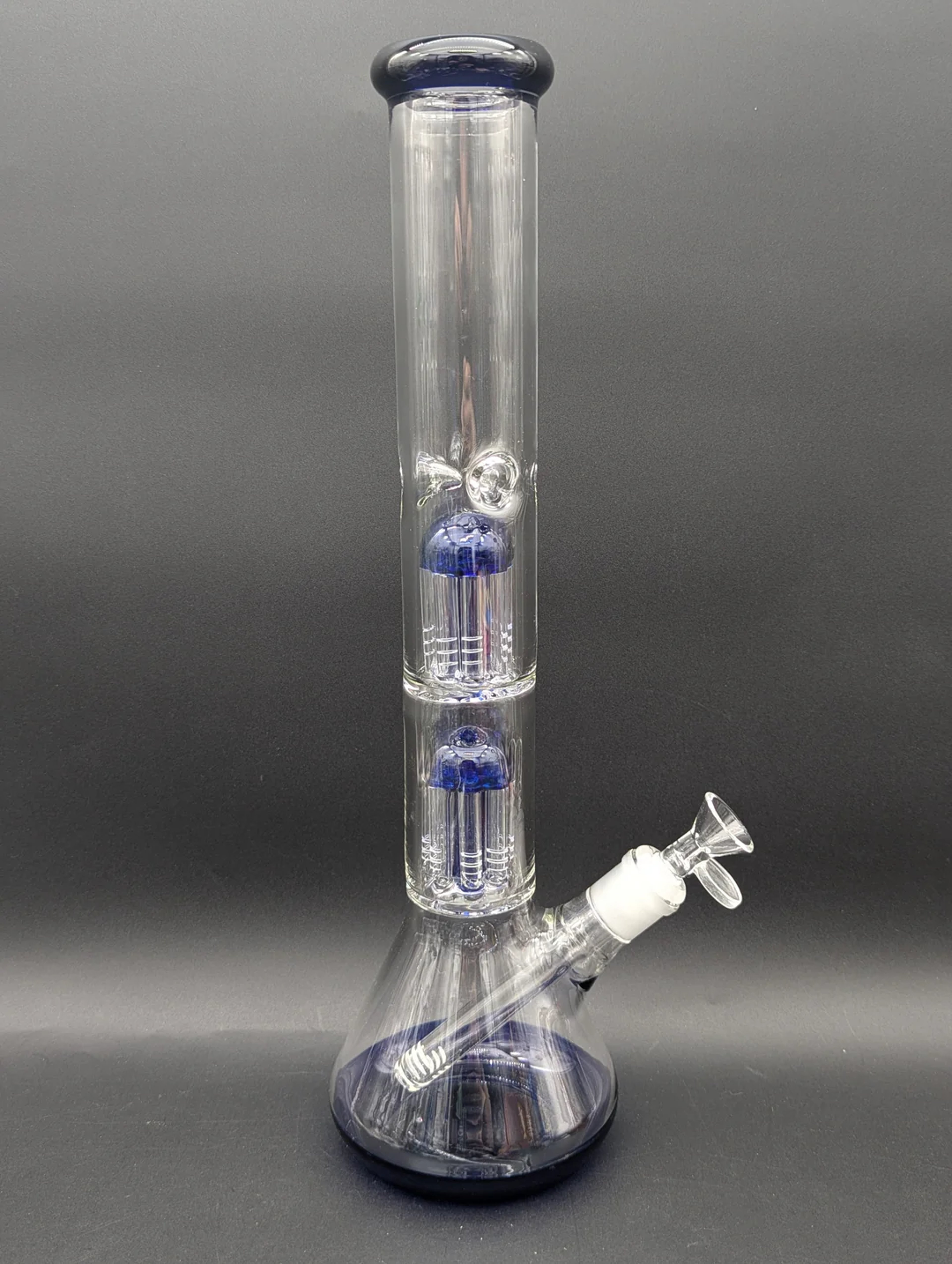 Preview pic of 16" DOUBLE TREE COLOR ACCENT BEAKER BONG