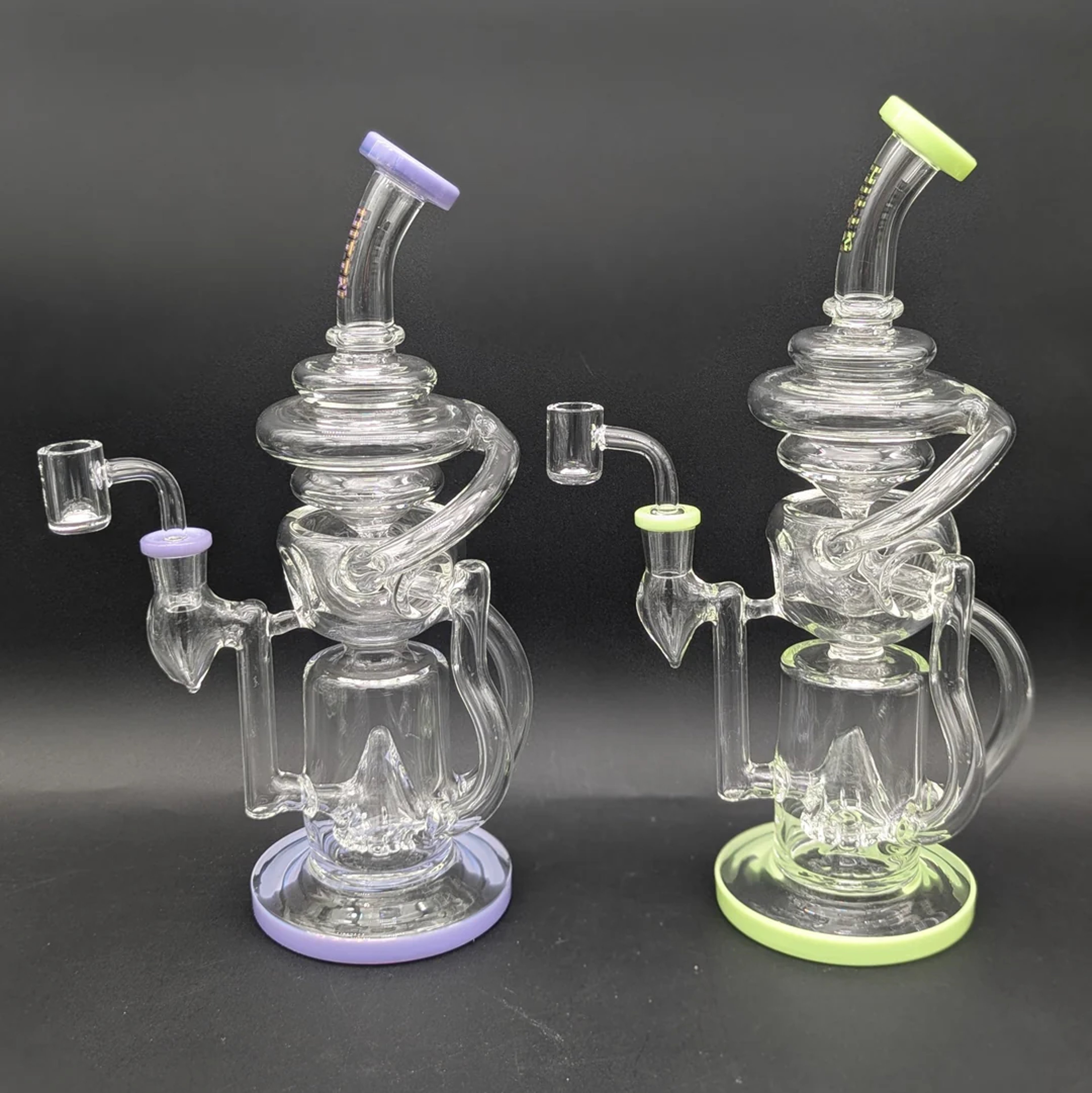 HITTIN GLASS 11" SWISS CUP RECYCLER DAB RIG image 0