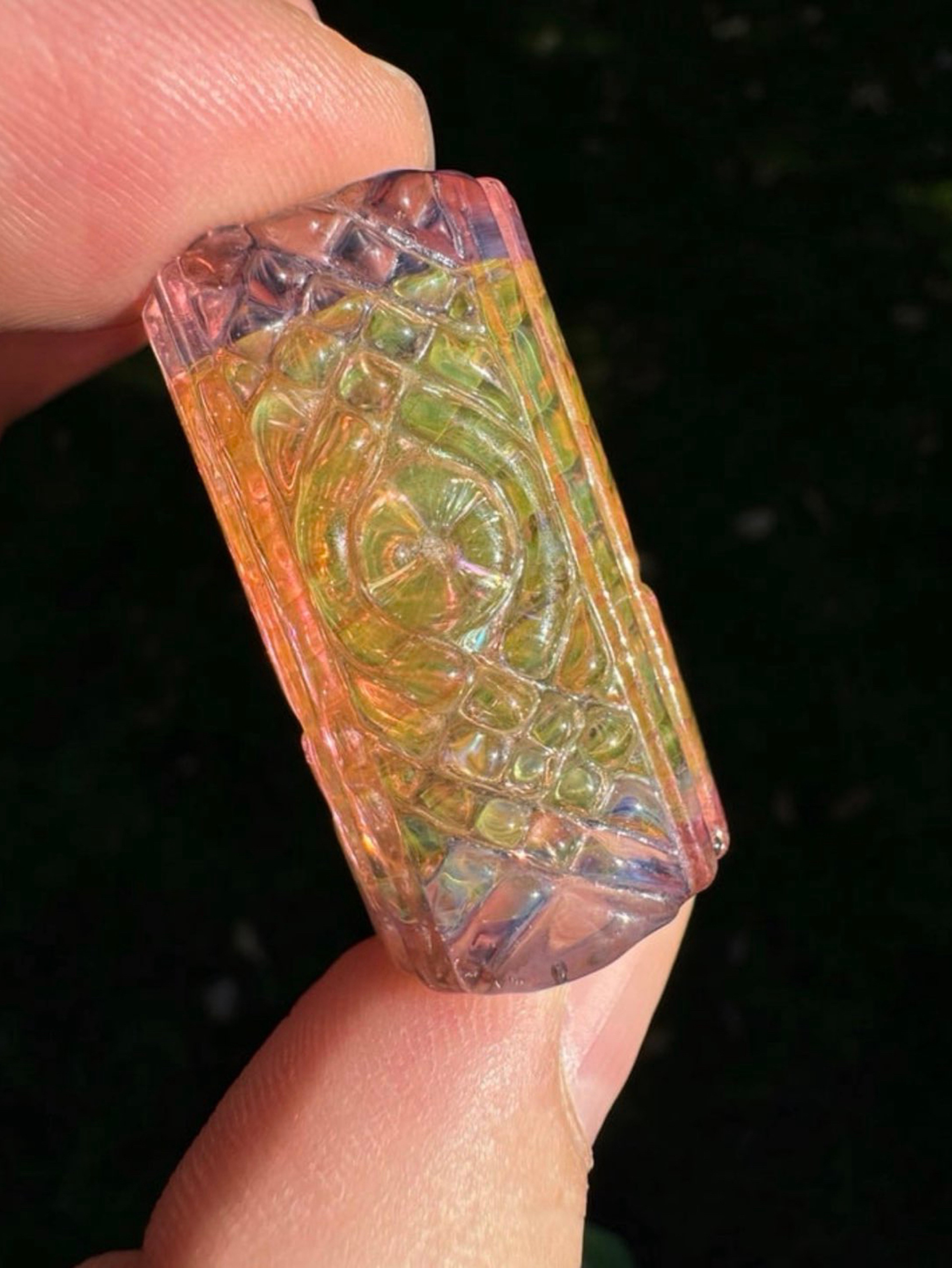 Preview pic of Rye Voodoo, Fume and Dichro Carved Bead