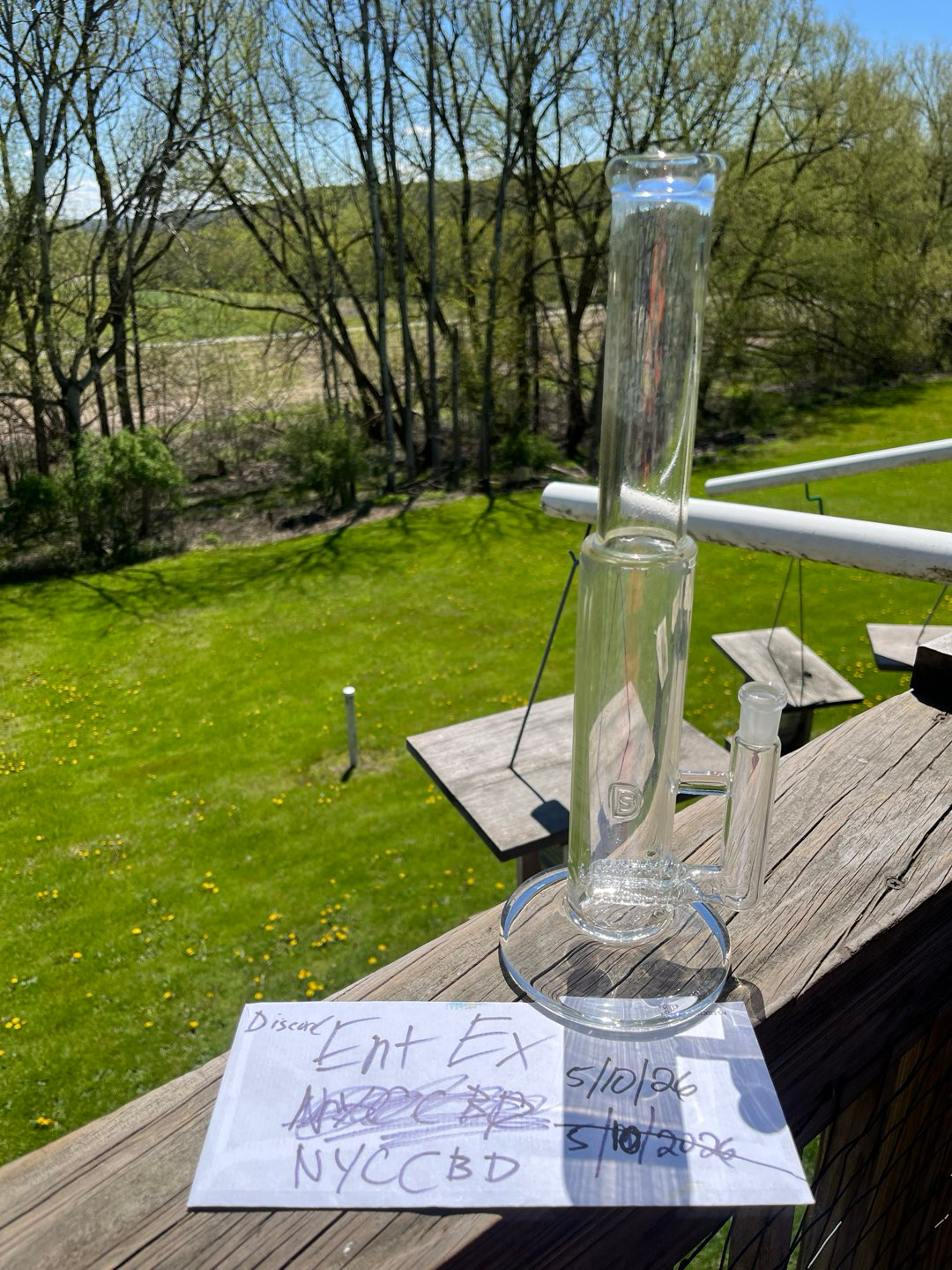 Preview pic of Designer Sci 14mm Custom Bishop Tube 44mm base to 38mm neck with dual Gline perc