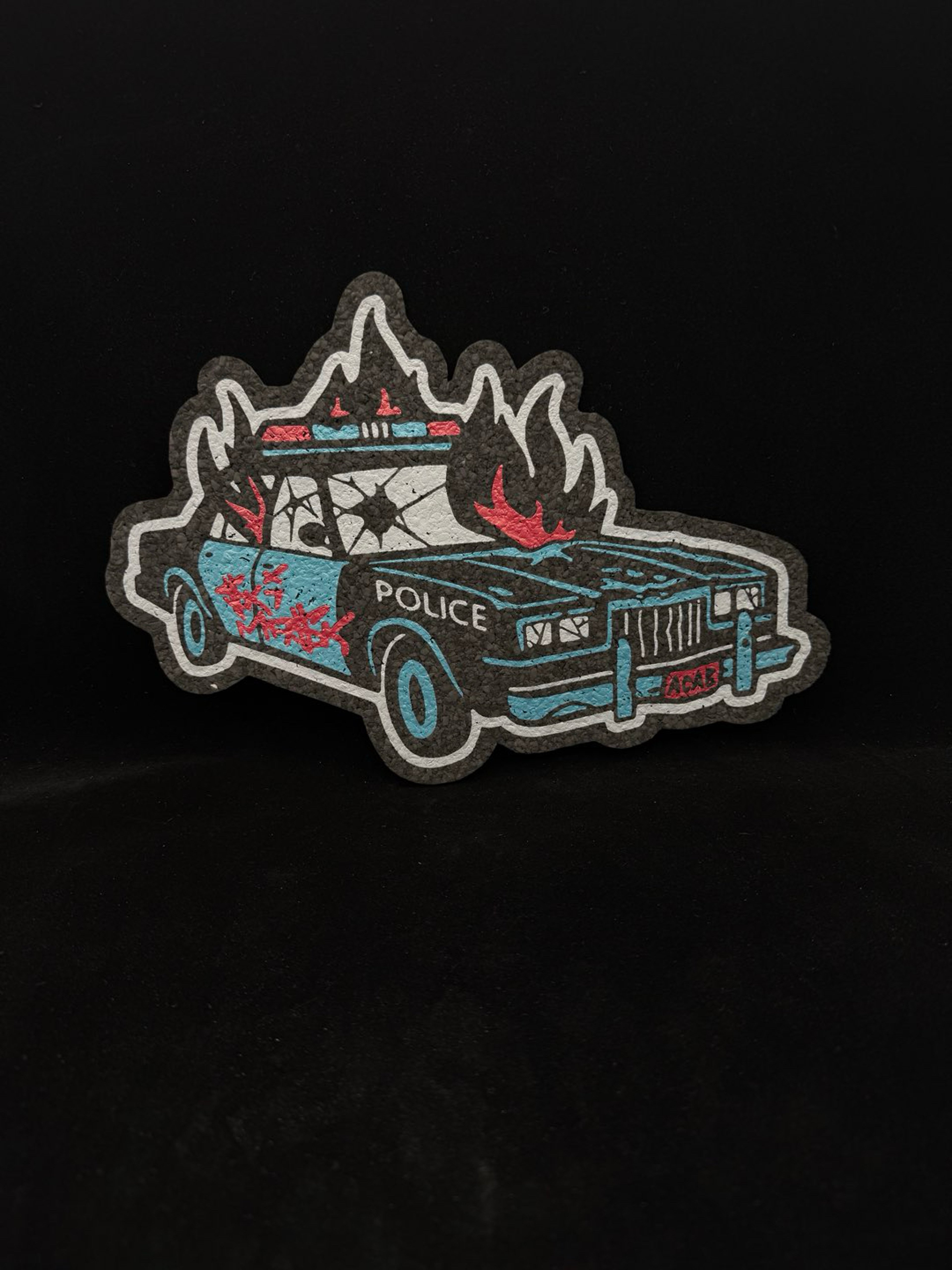 Preview pic of FTP Burning Cop Car Mat by Ski Mask Glass x Moodmat