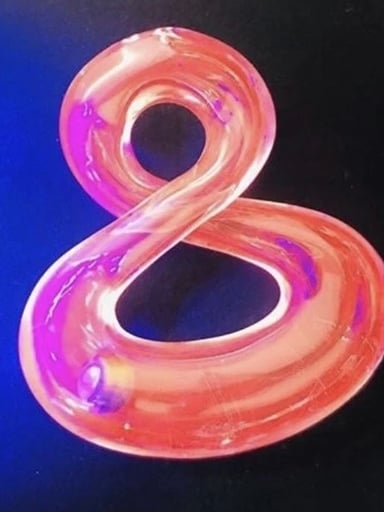 Preview pic of Eush x Natey Collab Infinity Pendant UV Reactive w/ Encased Wig-Wag Mini Marble