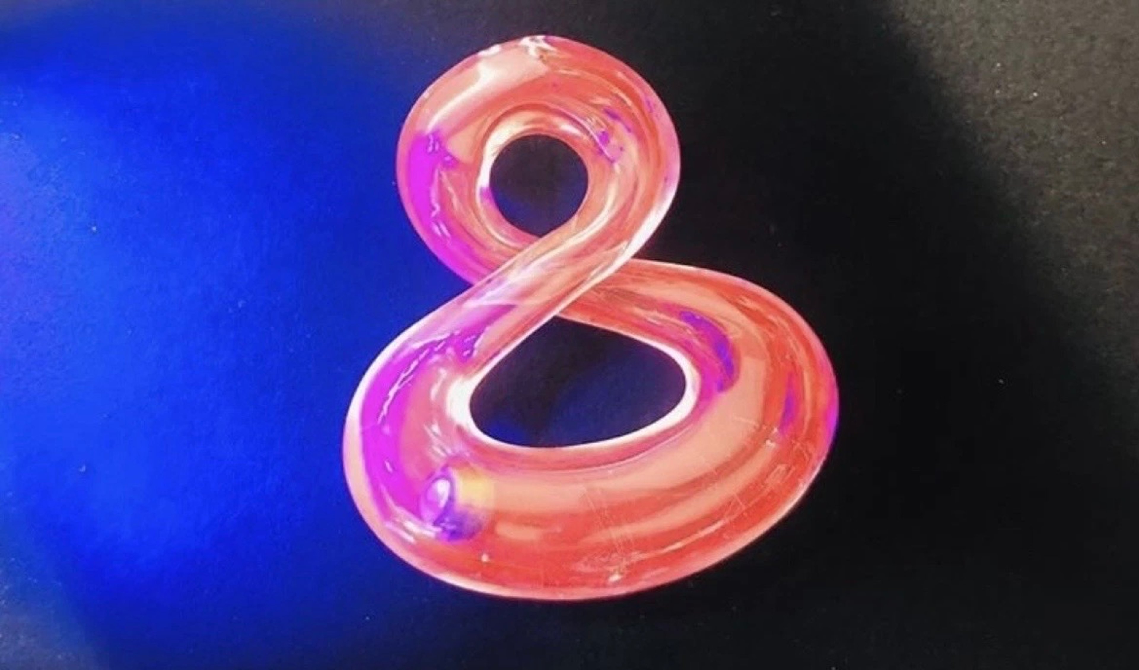 Eush x Natey Collab Infinity Pendant UV Reactive w/ Encased Wig-Wag Mini Marble image 0