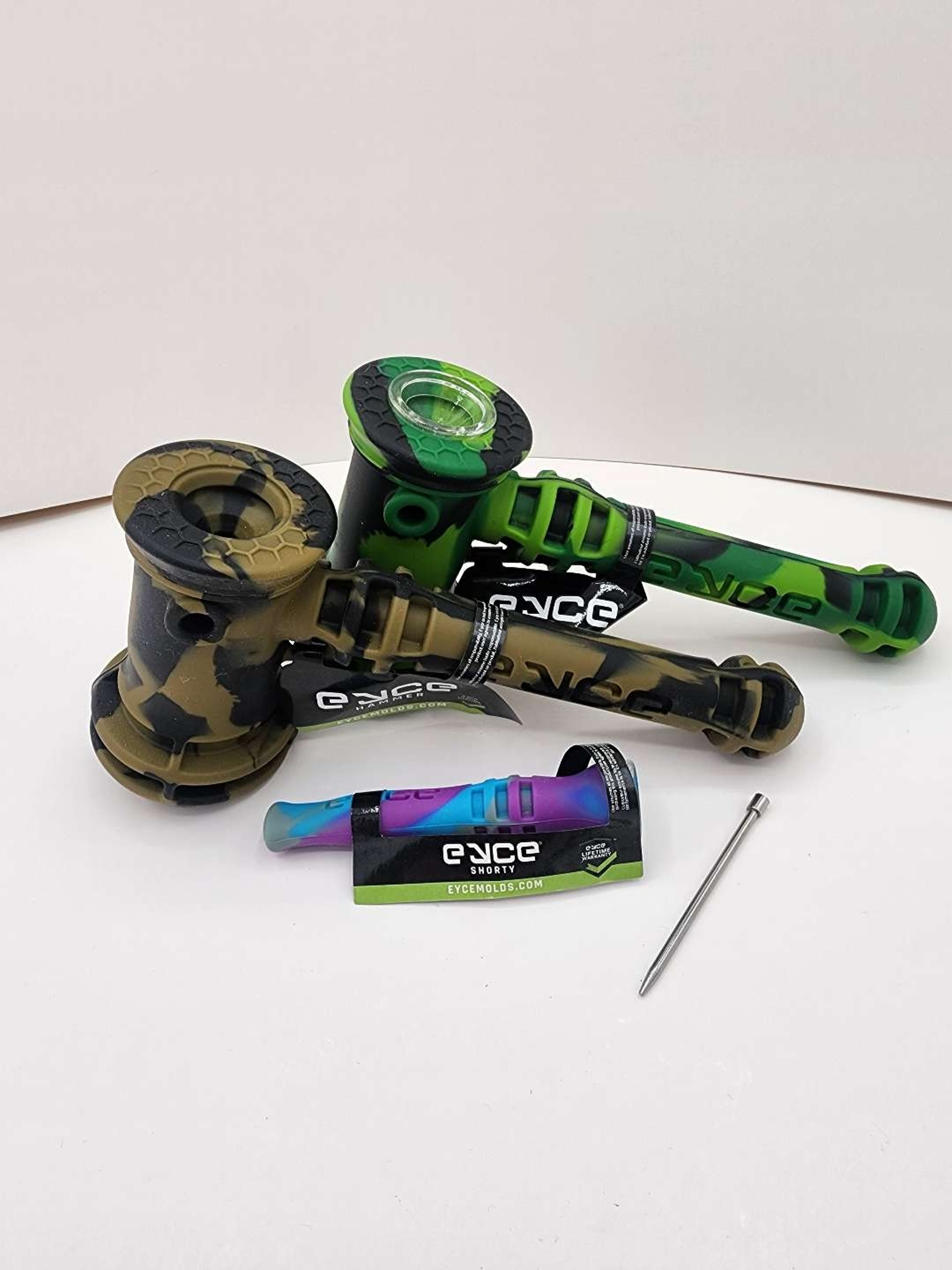 Preview pic of Camo Pink & Green EYCE Bundle #10 (2 Hammers - 1 missing bowl, 1 Shorty)