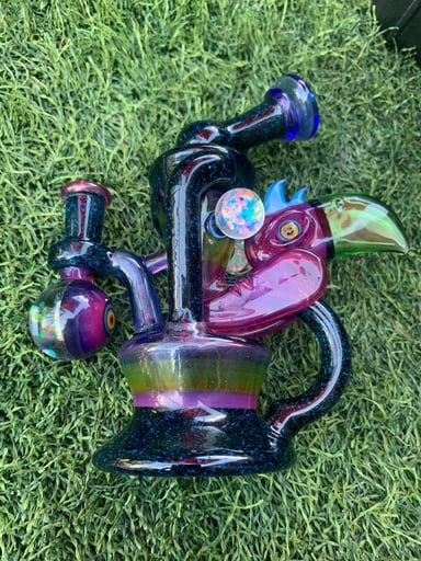 Preview pic of RJ Glass rainbow design toucan-inspired rig