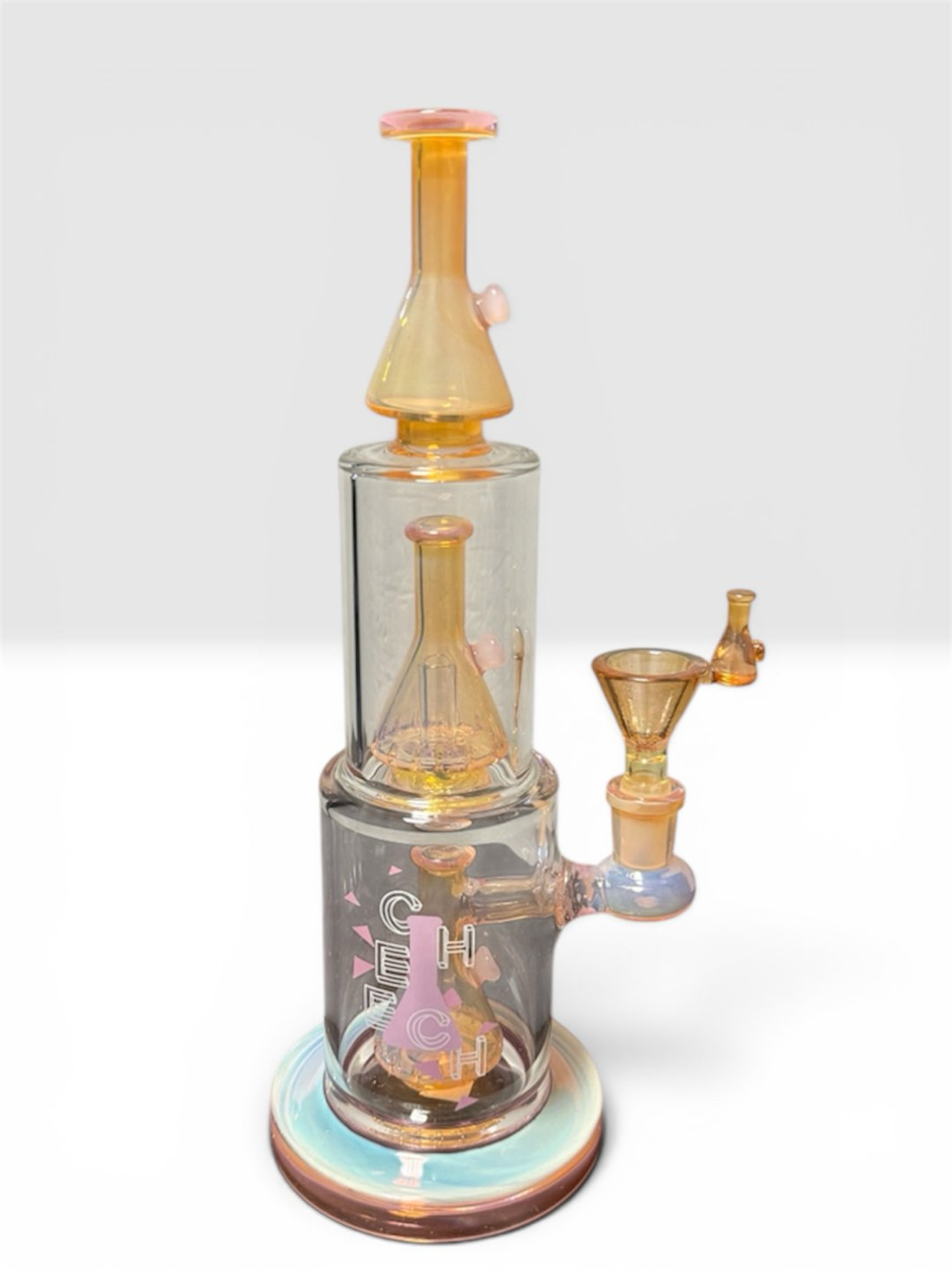 Preview pic of Cheech Fumed 11in Double Bong Perc Glass Water Pipe/Dab Rig
