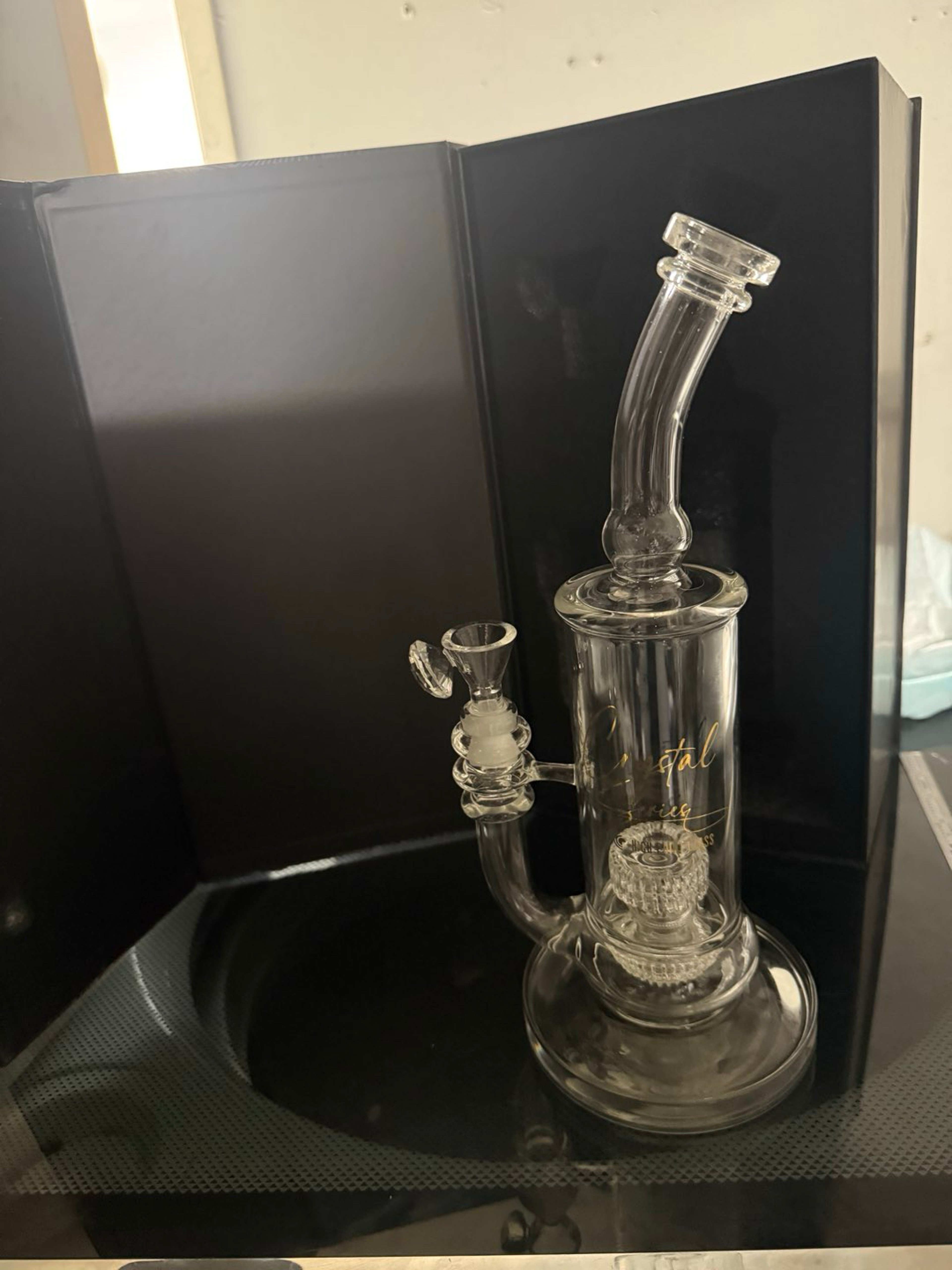 Preview pic of 12 inch High Point glass Crystal Series scientific bubbler with stereo matrix percolators