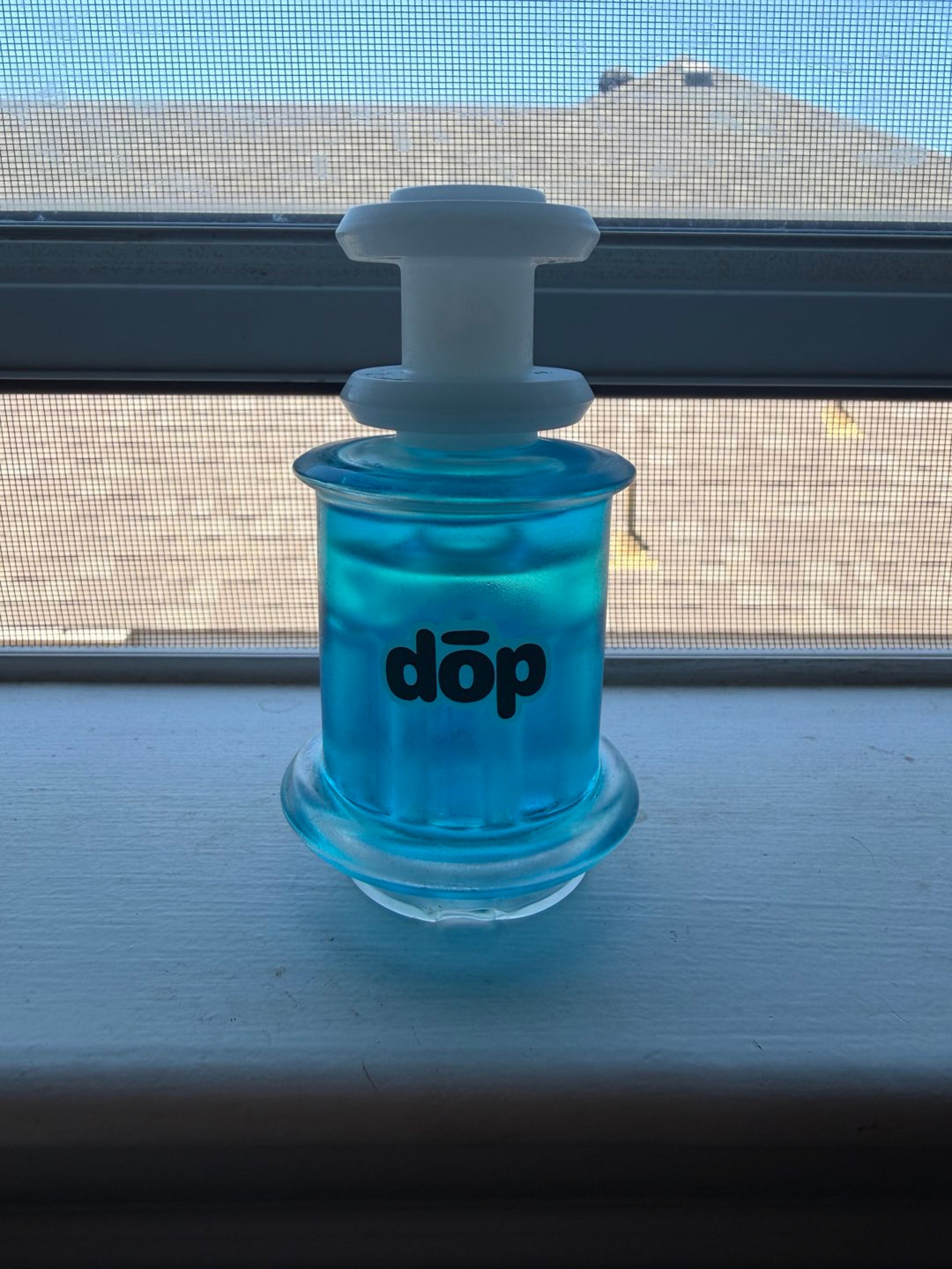 Preview pic of DOP glass -Puffco attachment -Blue glycerin freezable topper
