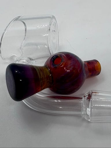 Preview pic of Red / Purple Handblown Bubble Cap