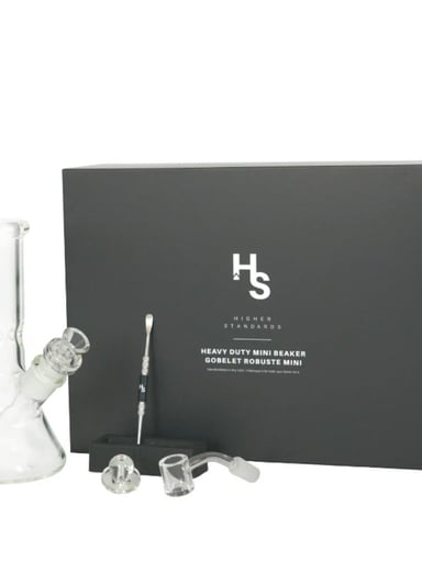 Preview pic of Higher Standards Mini Beaker *with HS cleaning cloth, swabs & pipe dreamz