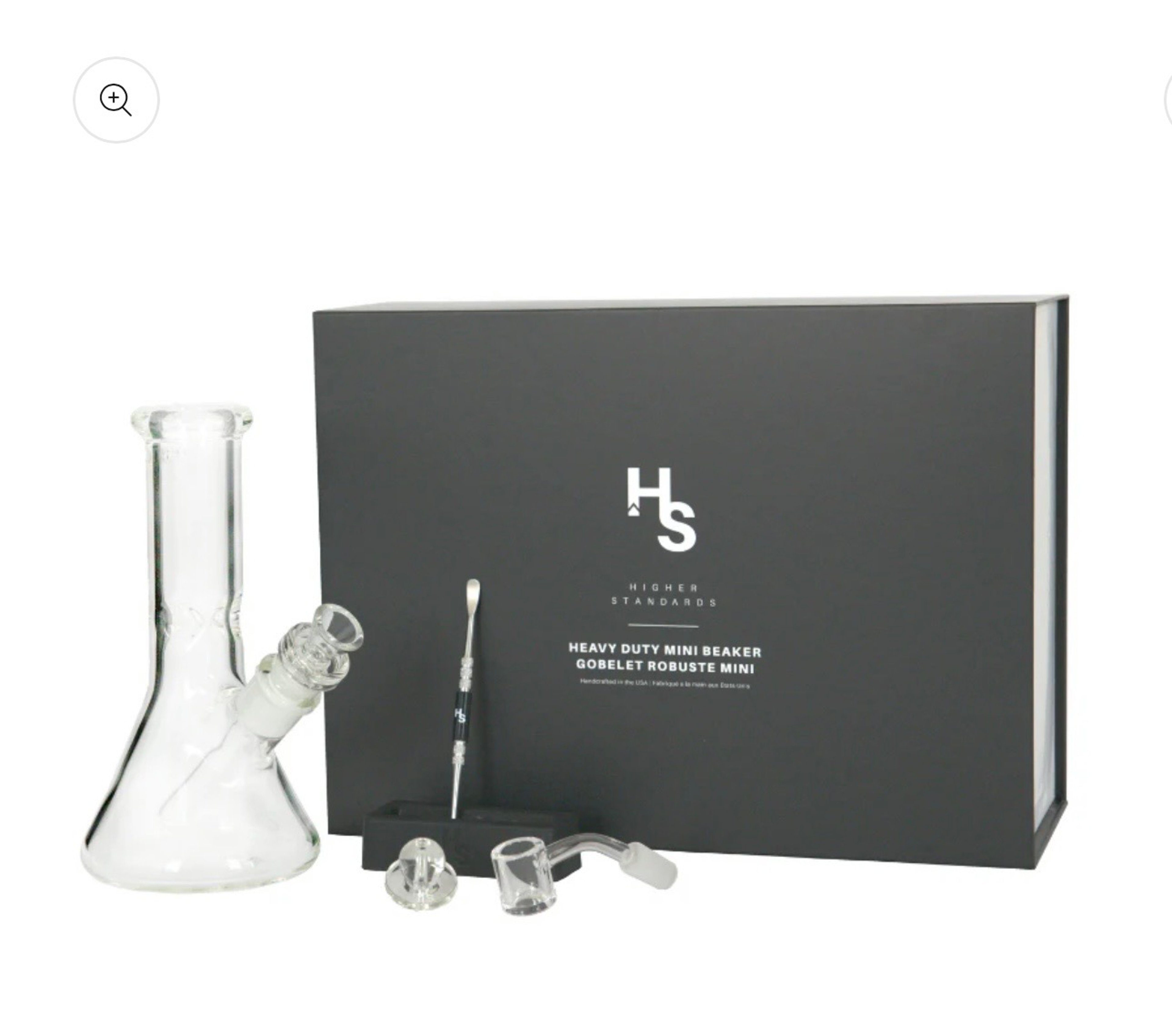 Preview pic of Higher Standards Mini Beaker *with HS cleaning cloth, swabs & pipe dreamz