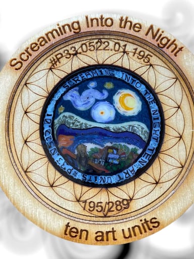 Preview pic of "Screaming Into The Night" Art Unit Coin