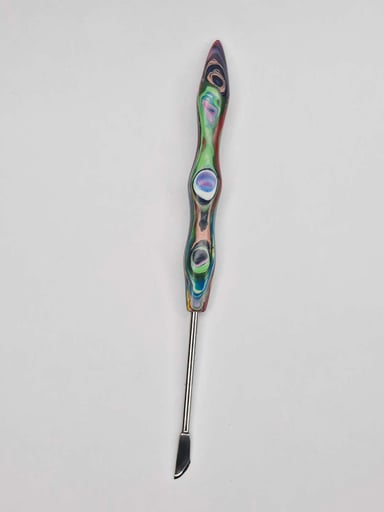 Preview pic of Cosmic Mirage Dab Tool – Recycled HDPE #2 Handle – Stainless Steel Tool - by The Mellow Box