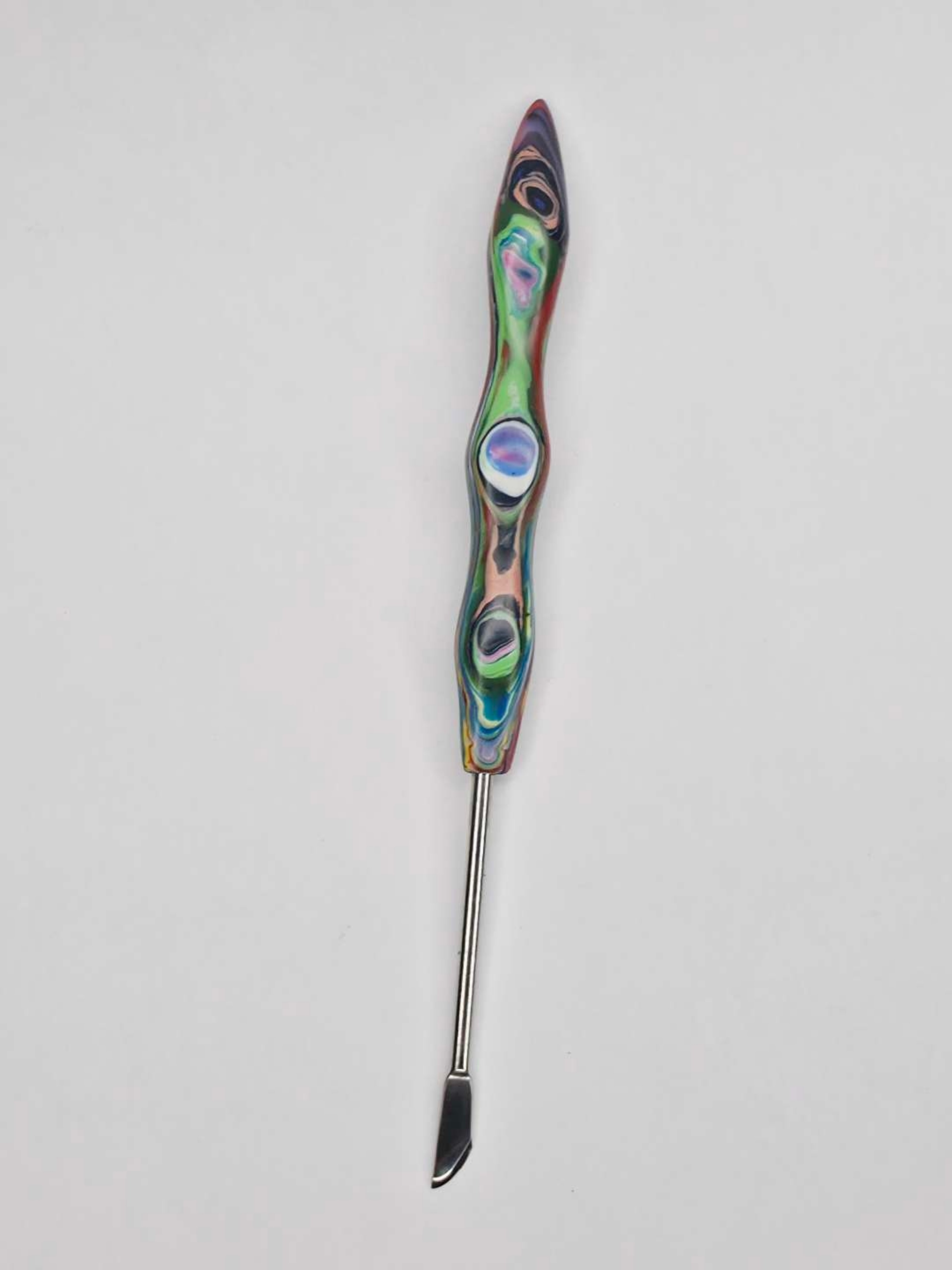 Preview pic of Cosmic Mirage Dab Tool – Recycled HDPE #2 Handle – Stainless Steel Tool - by The Mellow Box