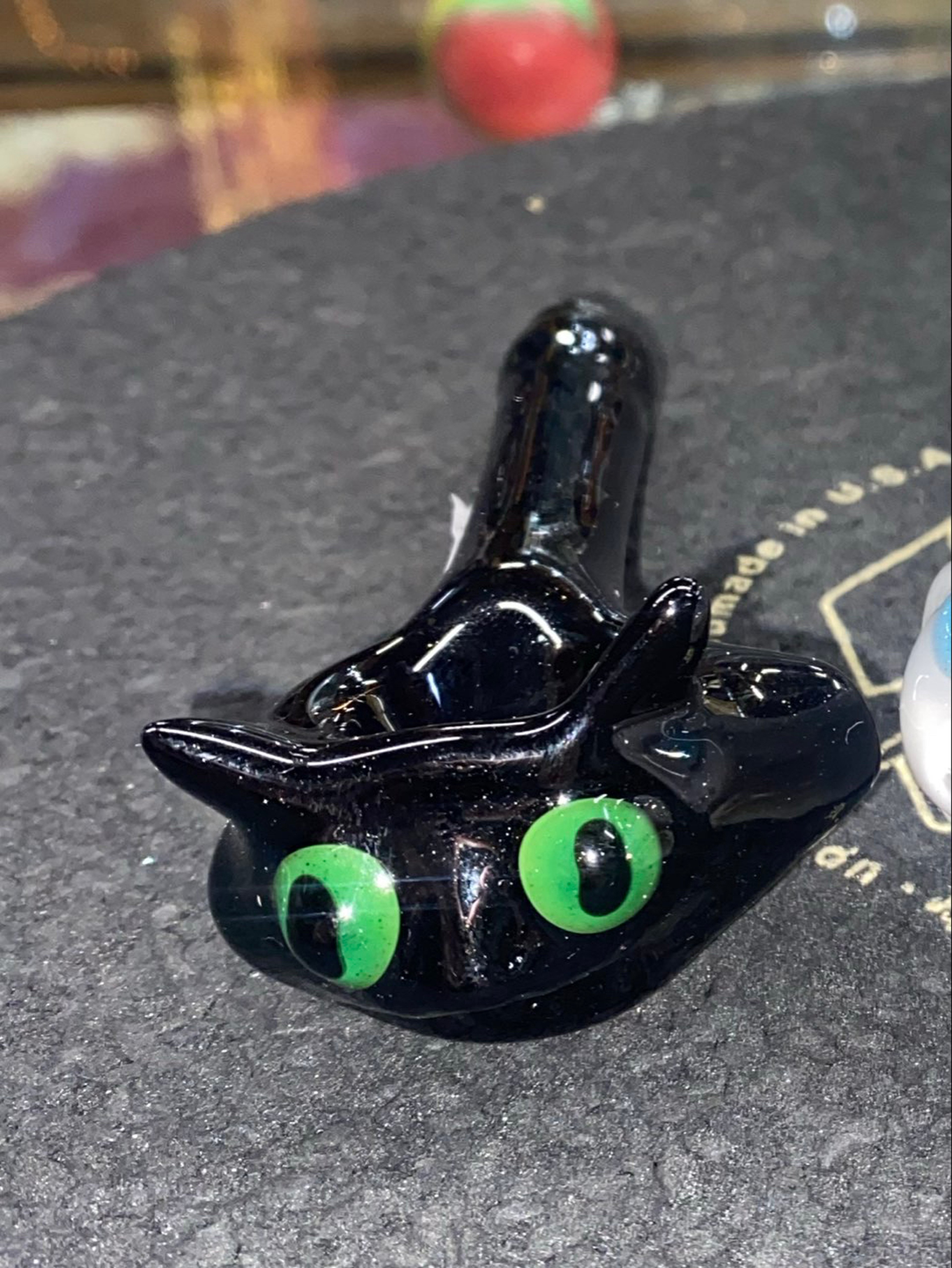 Preview pic of Freeways Glass Art Black Cat Spoon