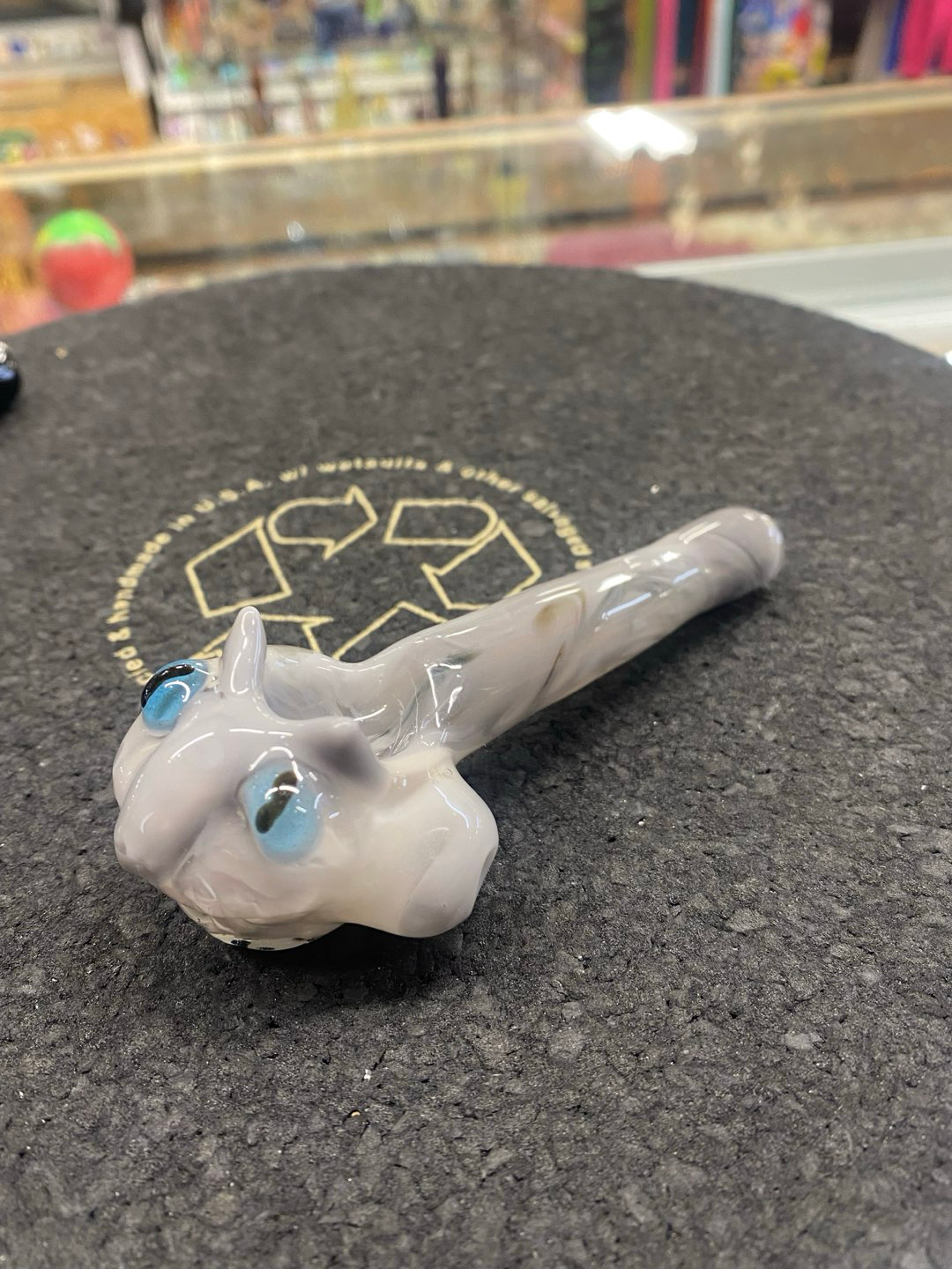 Preview pic of Freeways Glass Art Grey Cat Spoon