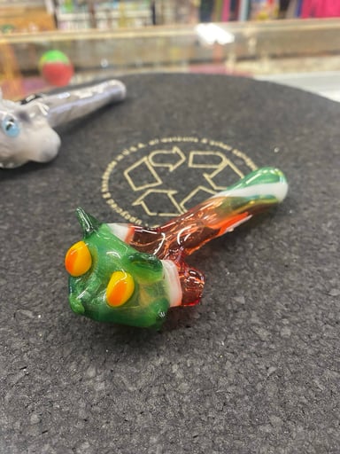 Preview pic of Freeways Glass Art Grinch Christmas Cat Spoon