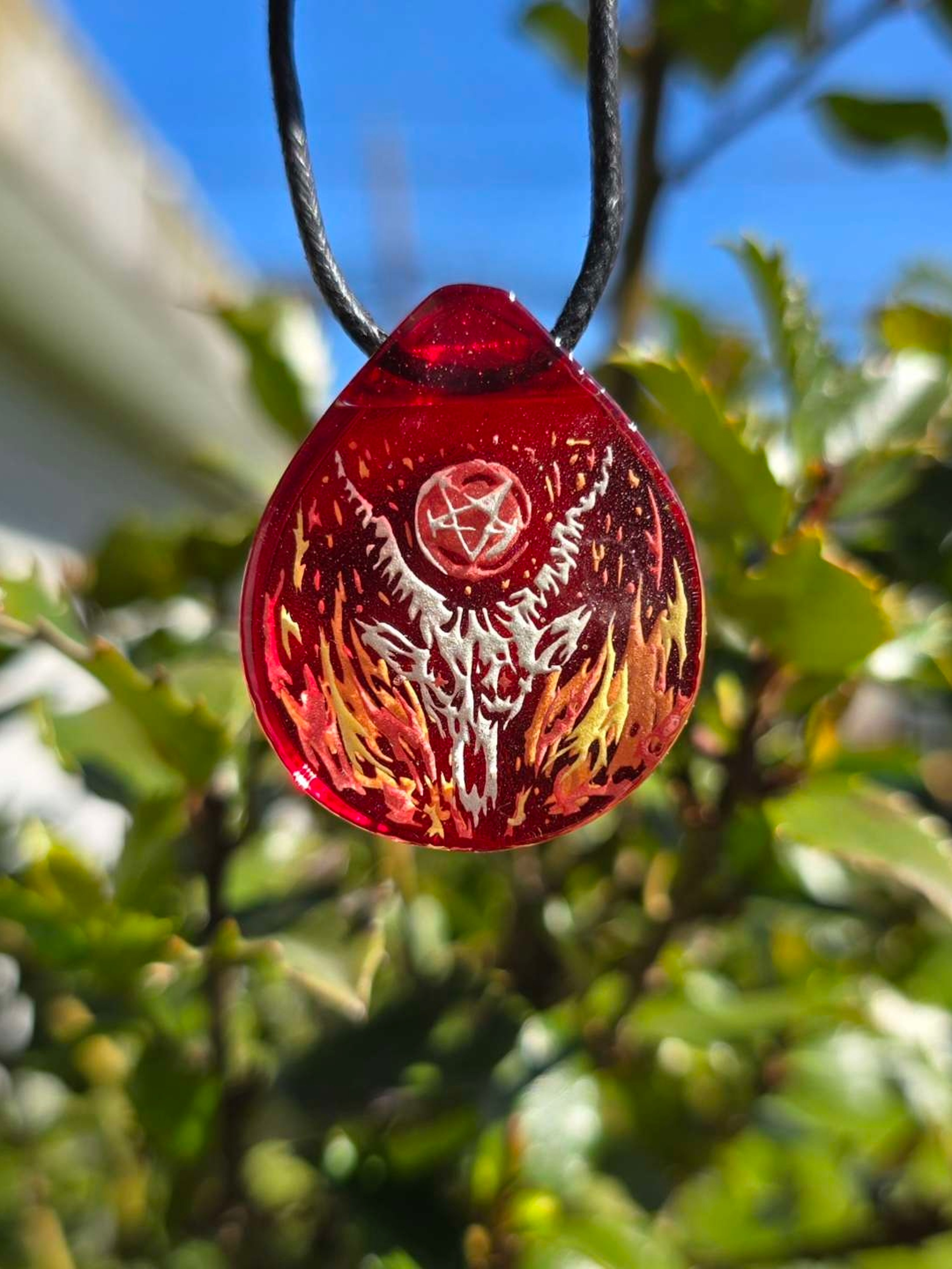 Preview pic of Baphomet Layered Glow UV Pendant