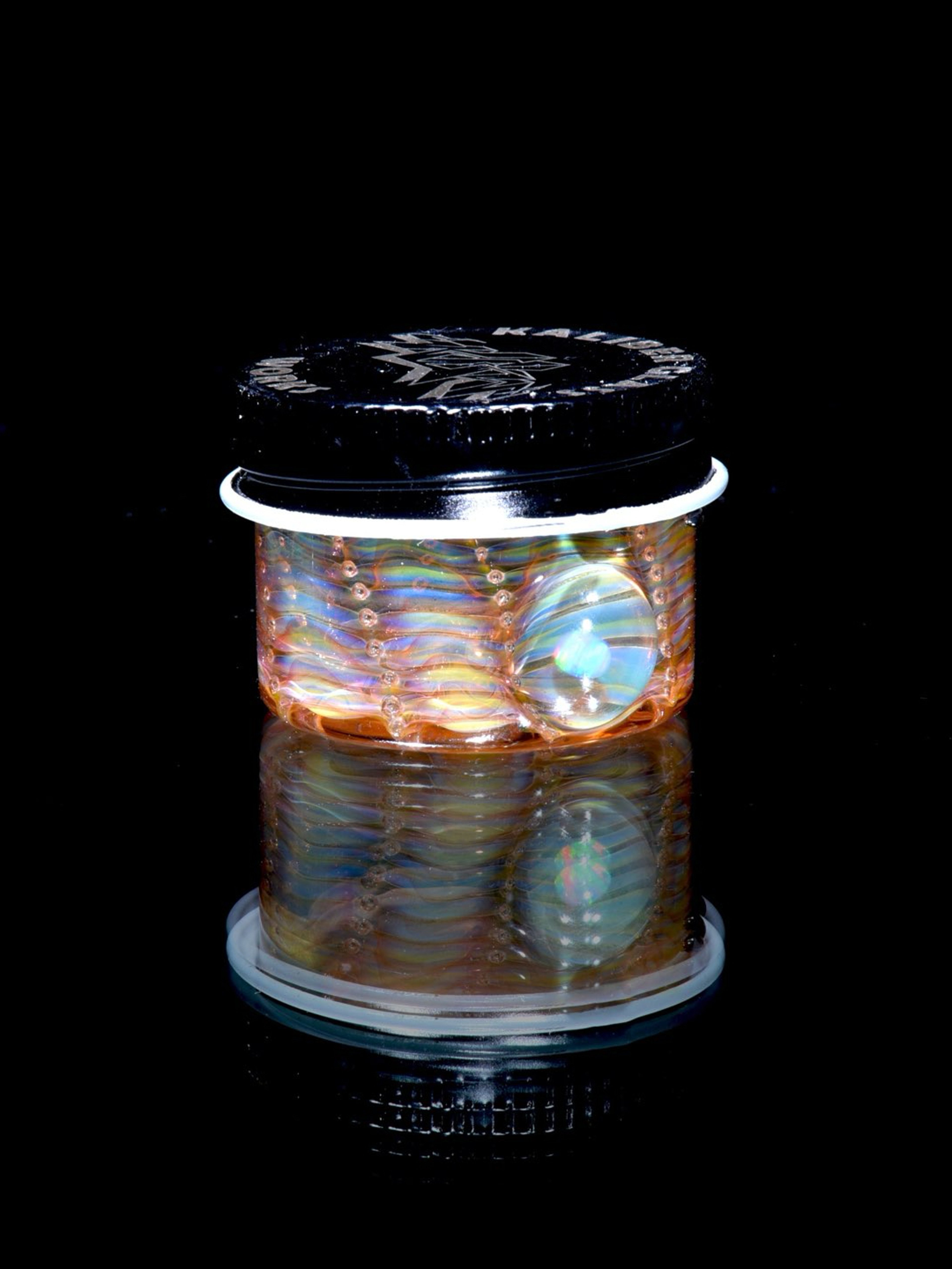 Preview pic of Josh Kaliber - Lidded Airtight Baller Jar -  Wrap & Rake w/ Opal attachment
