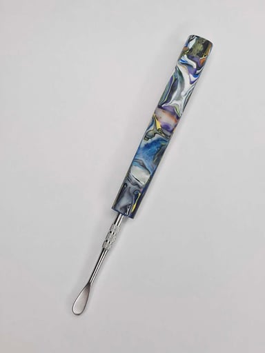Preview pic of The Painters Dab Spoon | Handcrafted Recycled HDPE Tool | Stainless Steel Spoon Tip | Custom Made | The Mellow Box