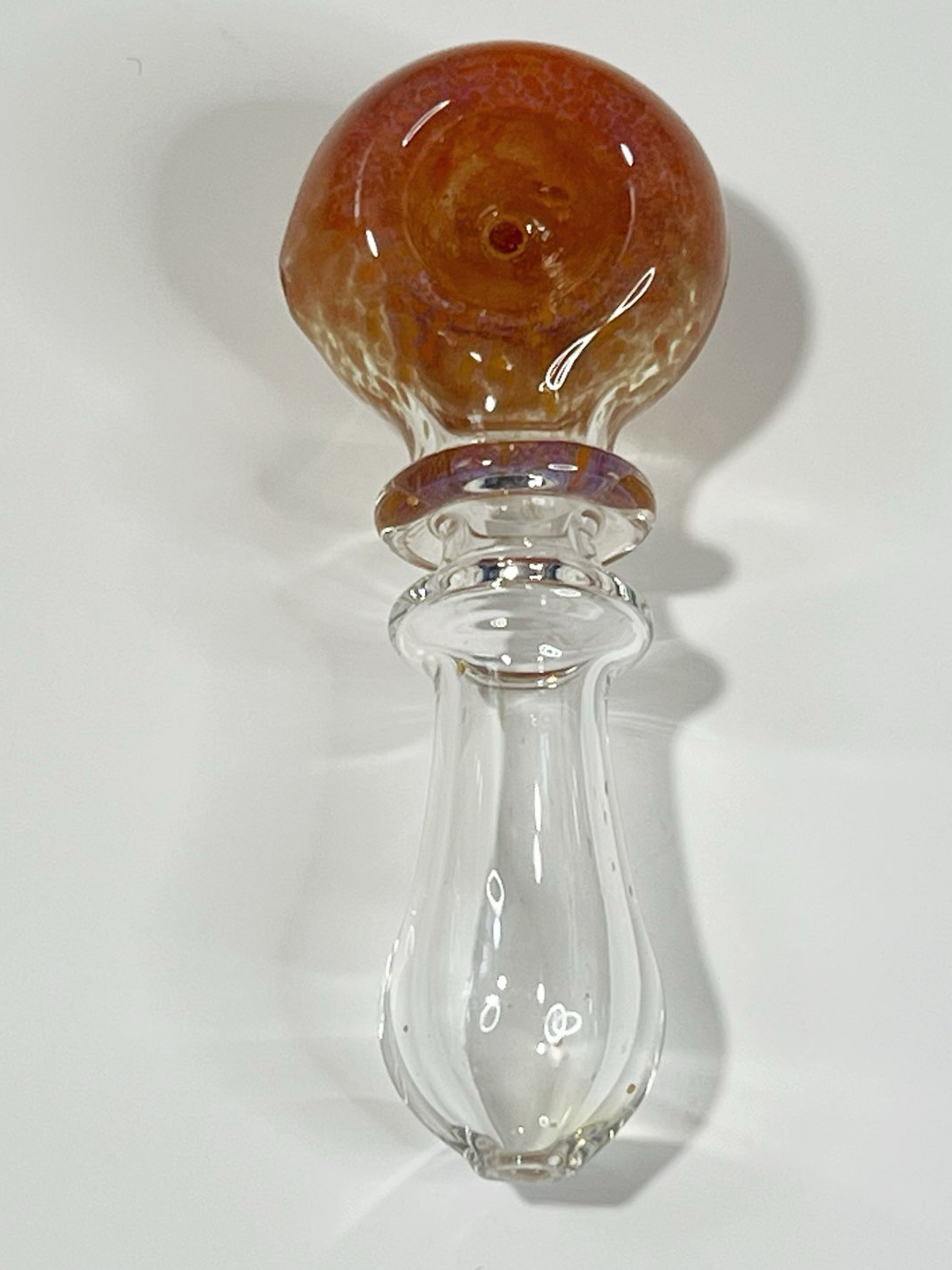 Preview pic of 4" Handmade Glass Spoon Smoking Bowl Pipe Burnt Orange