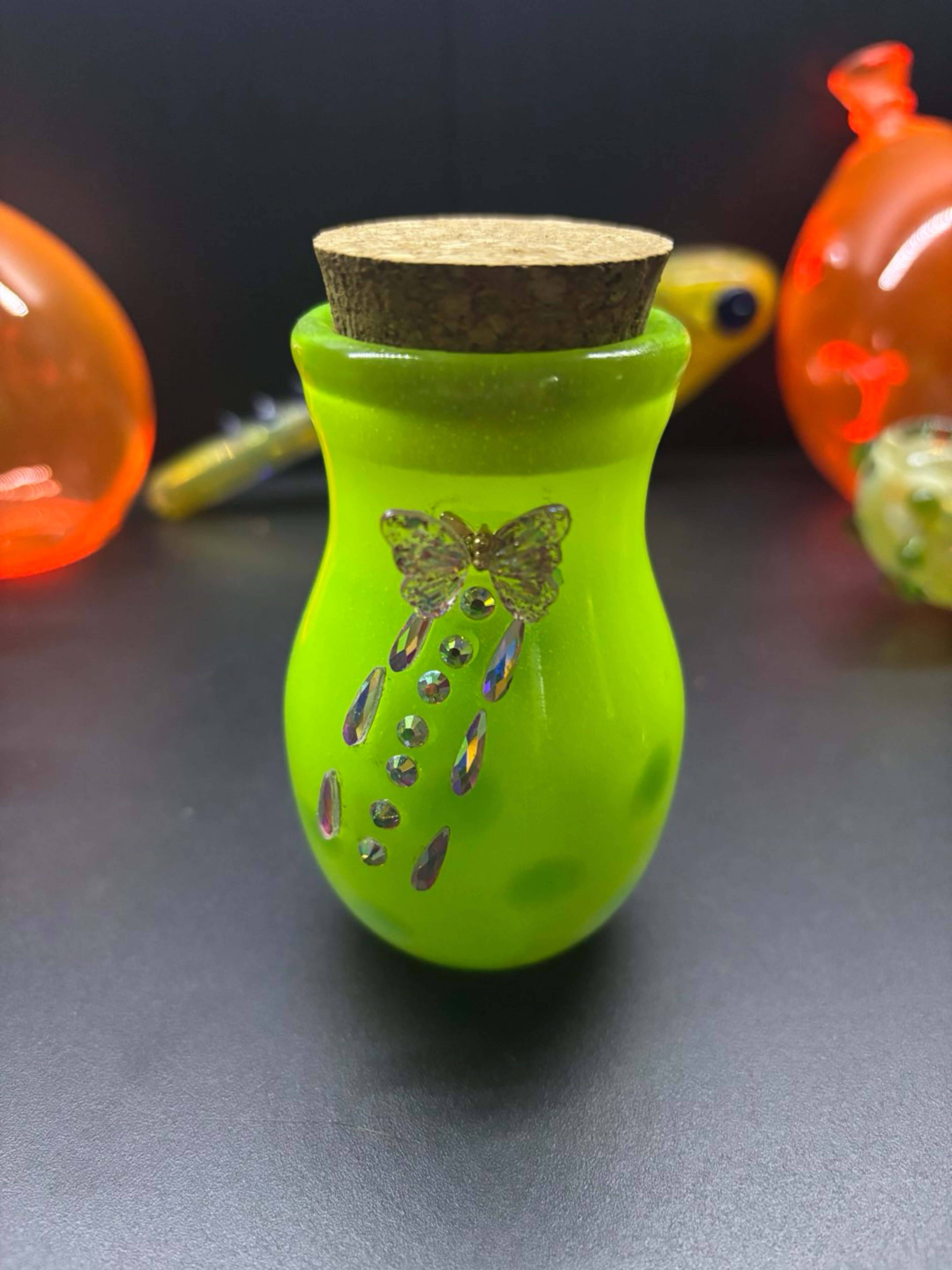 Preview pic of Glow in the dark Jar with cork top