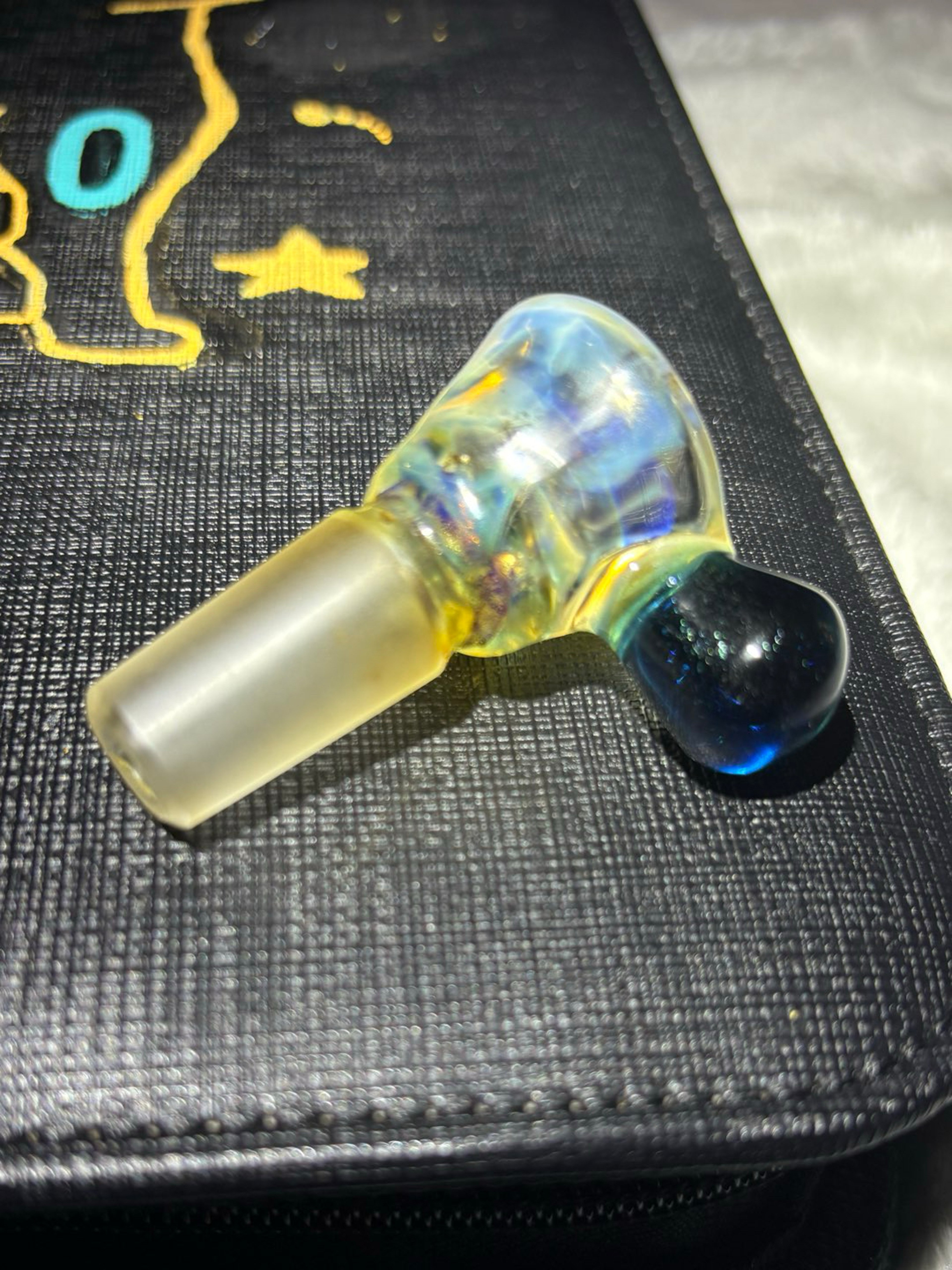 Preview pic of ✨14/4 Ghost over Amber Bowl Slide / Blue Stardust Handle✨