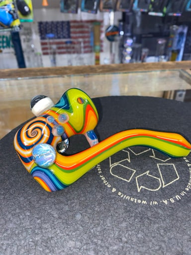 Preview pic of Orange Marbled Dan Ottone Glassworks Sherlock
