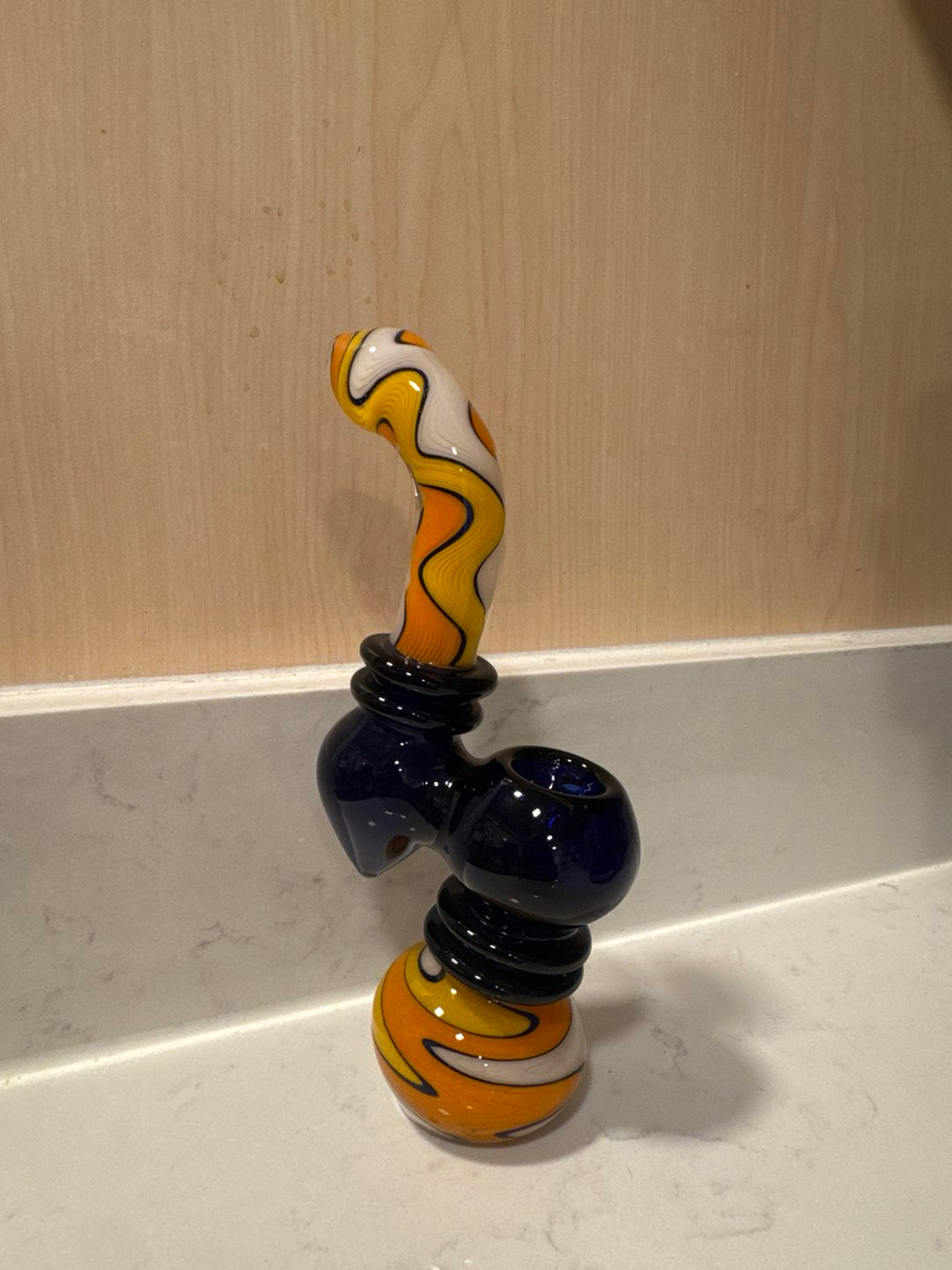 Orange and Yellow Funky Bubbler image 0
