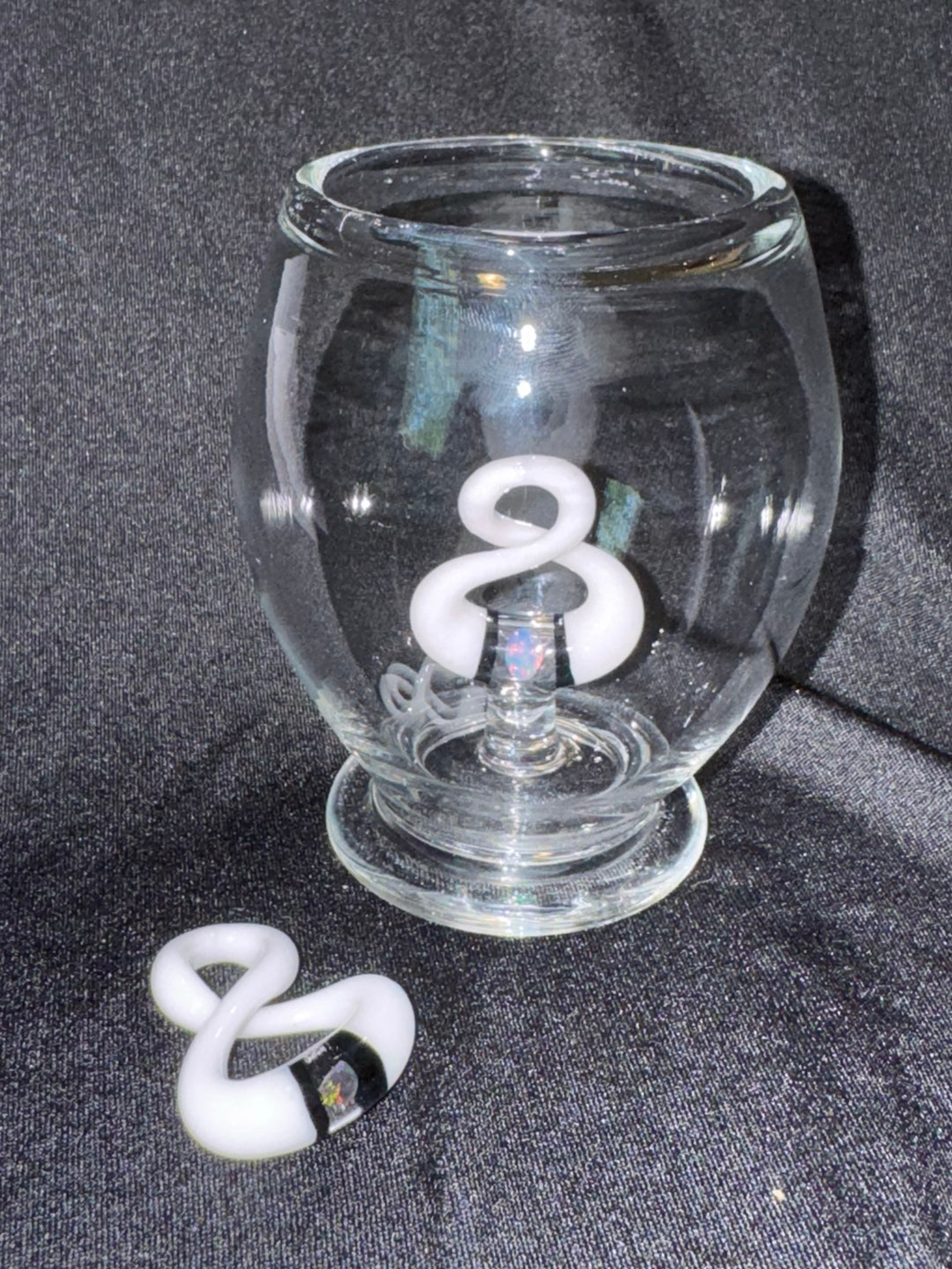Preview pic of FREE SHIPPING || Natey love stemless wineglass and pendant set