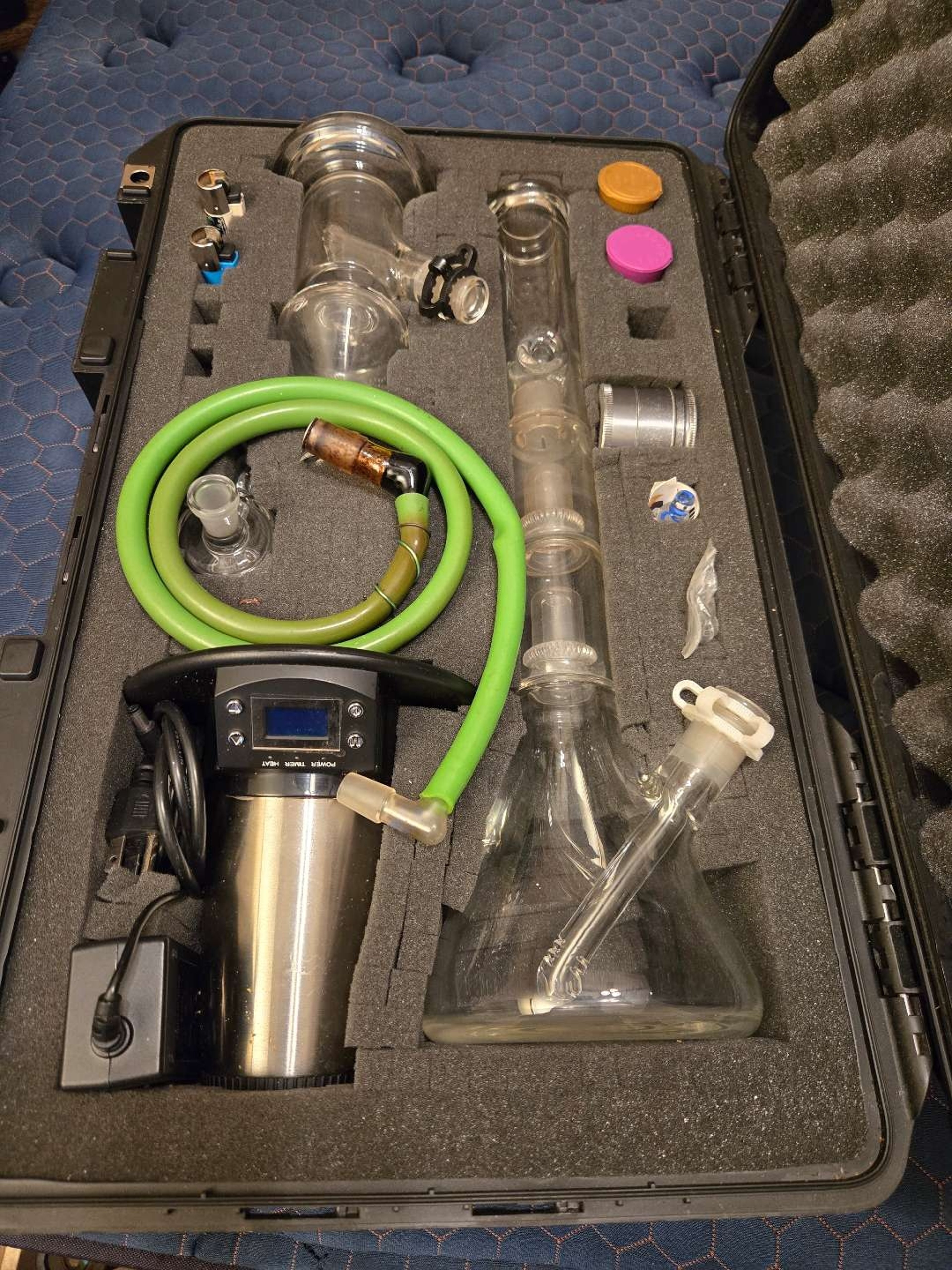 Preview pic of Arizer vape, 24" TAG triple perc bong, Helix with slotted downstem. Selling soon