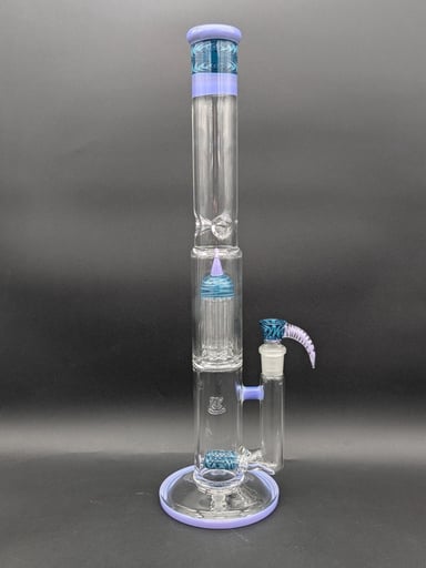 Preview pic of 2K GLASS DUAL GRIDLINE TO 8 ARM BONGS - COLOR ACCENTED