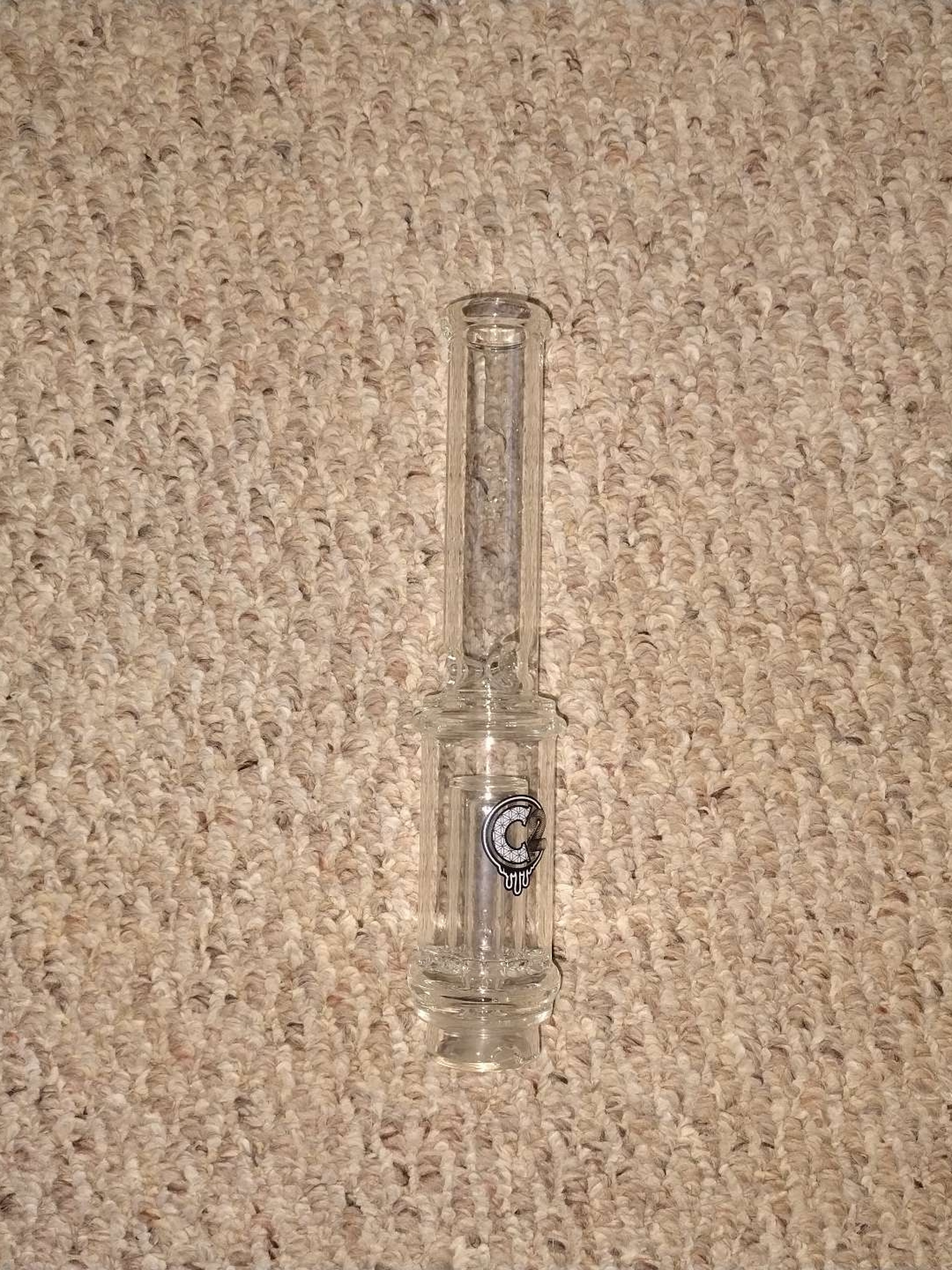 Preview pic of Custom Blown C2 Glass Single Ratchet Straight Tube Attachment for Carta 2 by Focus V