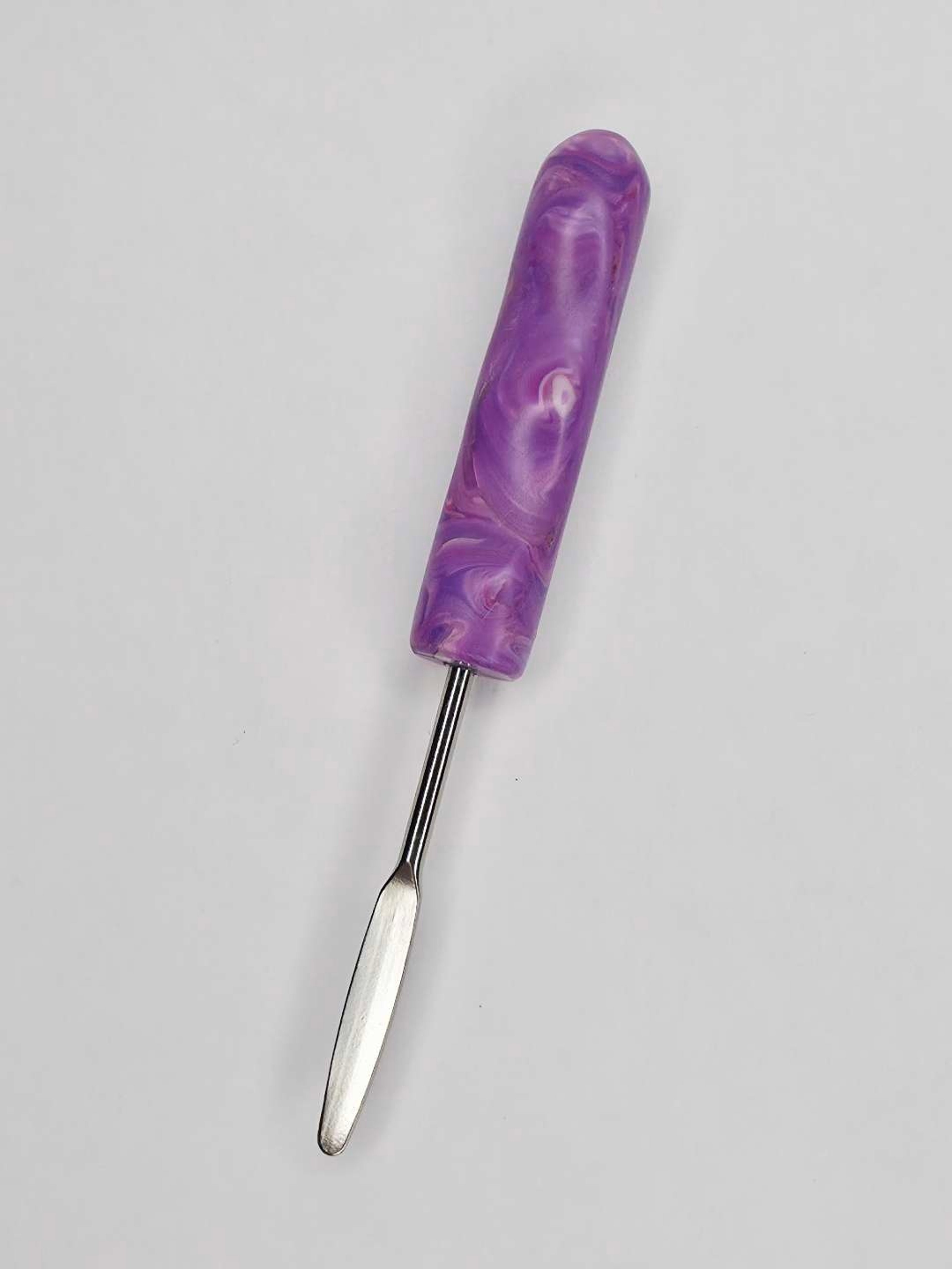 Preview pic of Violet Mirage – Stainless Steel Dab Tool | Recycled HDPE #2 Handle | Purple Swirl Dab Tool | by The Mellow Box